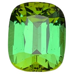 Vibrant Intense Green Natural Tourmaline Pendant Loose Gemstone 6.70 Ct Cushion