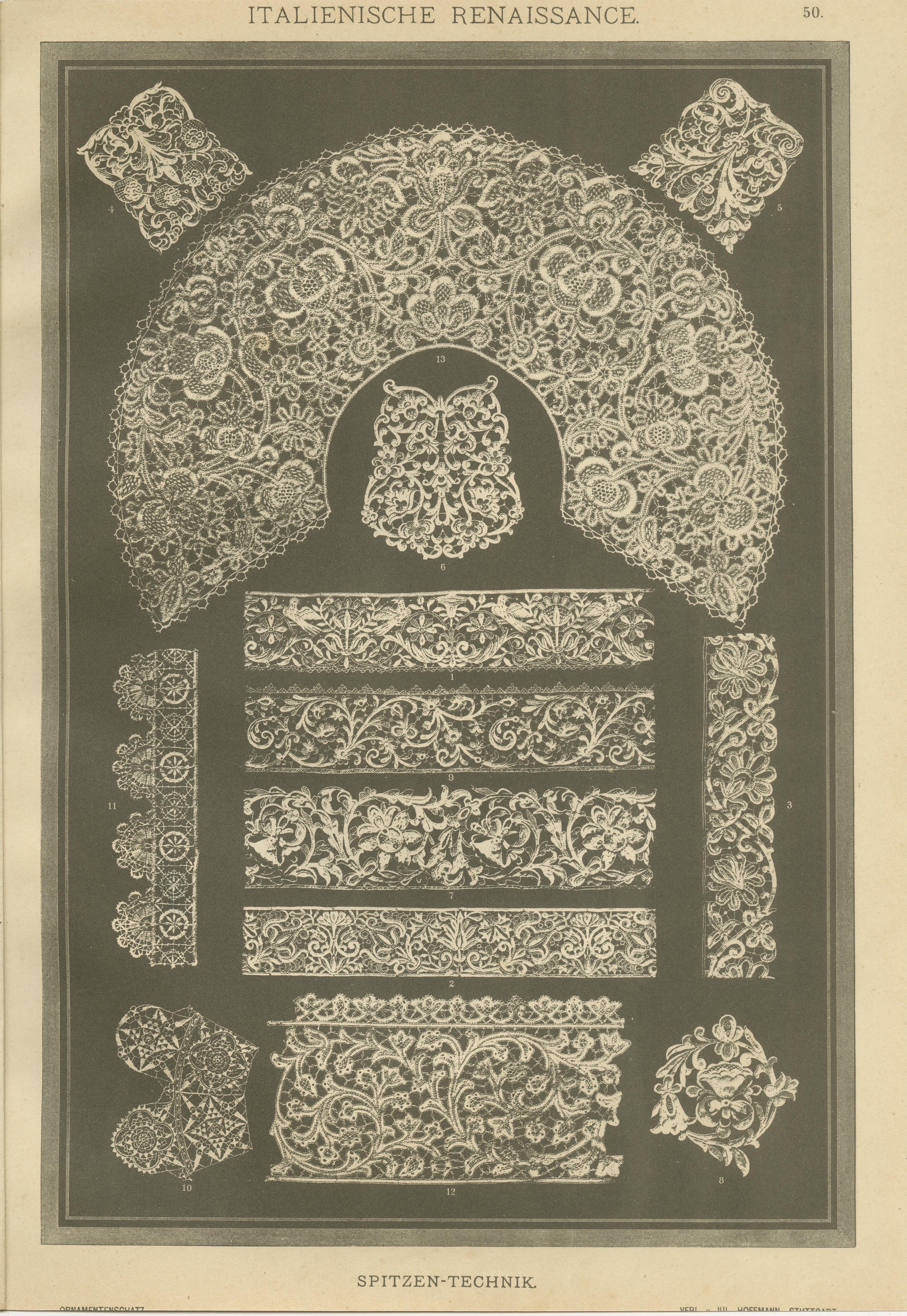 Plaques d'Art Decoratif de la Renaissance Italienne - Chromolithos originaux, 1887 Bon état - En vente à Langweer, NL