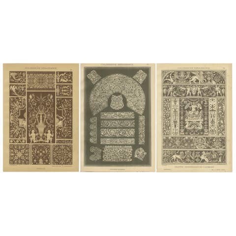 Vibrant Italian Renaissance Decorative Art Plates – Original Chromolithos, 1887