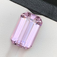Vibrant Lilac Pink Natural Kunzite Ring Loose Gemstone 9.40 Ct Emerald Cut Jewel
