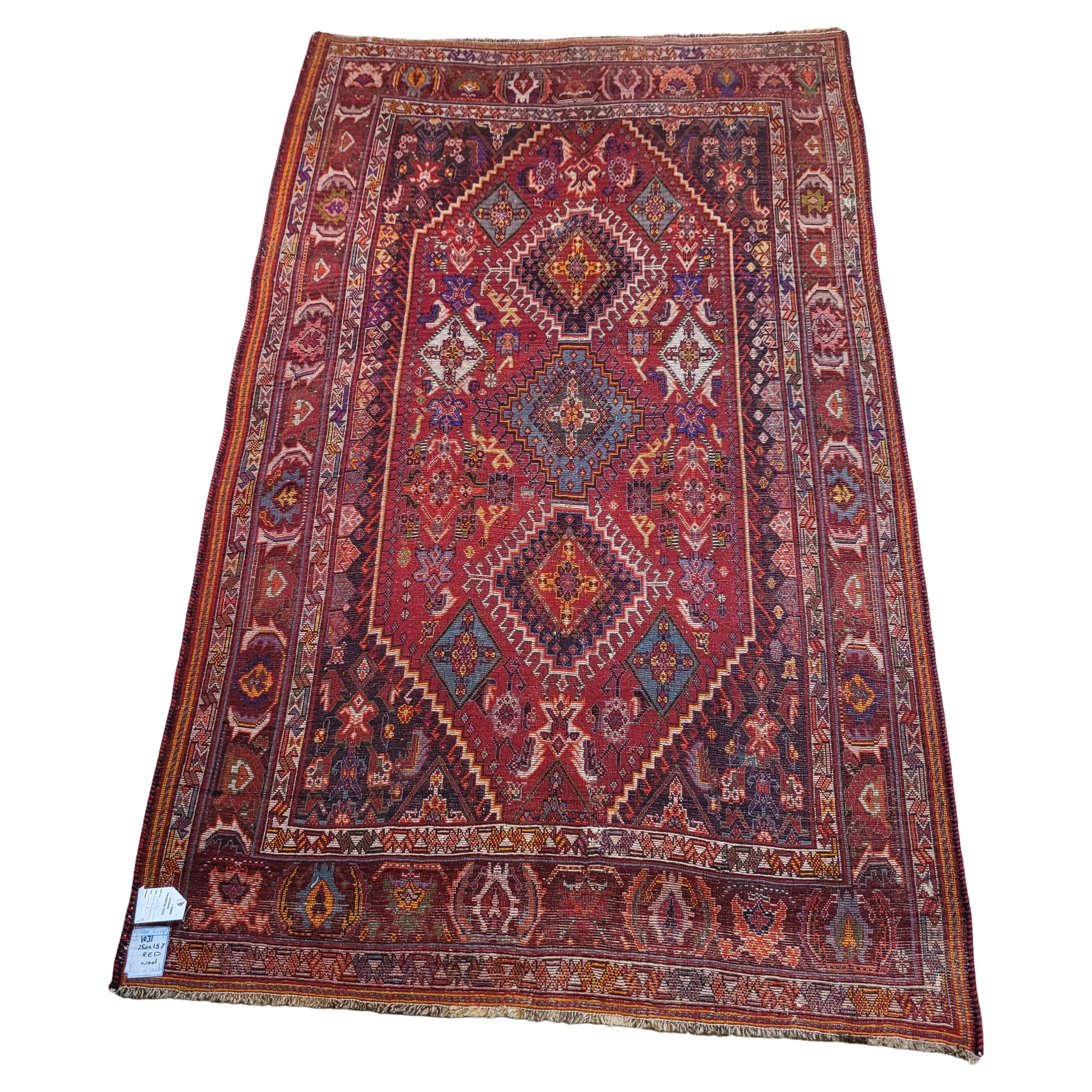 Leuchtender Kashkooli / Qashqai, persischer Stammes-Teppich aus der Mitte des 20. Jahrhunderts – PRG Exklusiv (Stammeskunst)