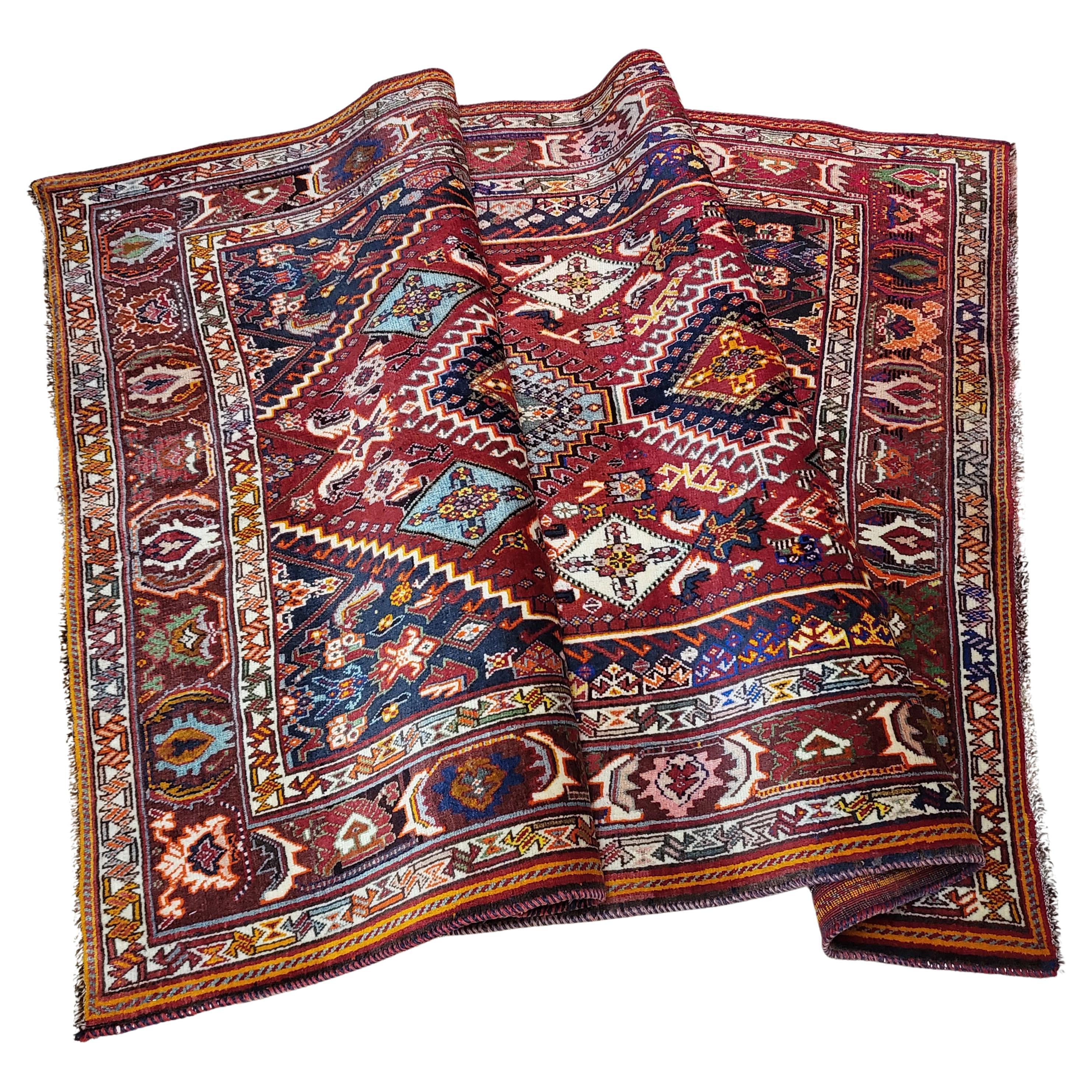 Leuchtender Kashkooli / Qashqai, persischer Stammes-Teppich aus der Mitte des 20. Jahrhunderts – PRG Exklusiv (Persisch)