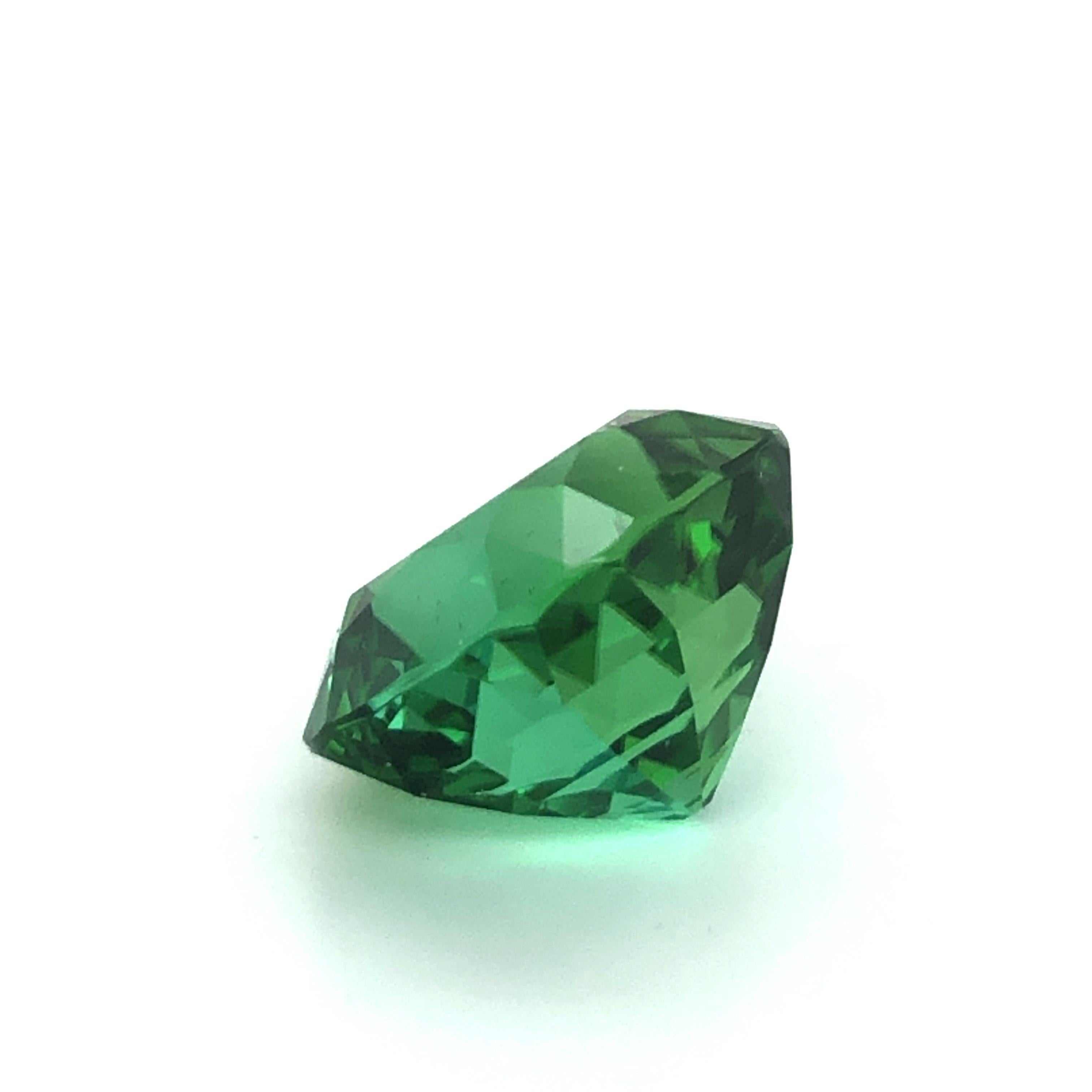 Vibrant Mint Colored Square Cushion Tourmaline of 15.76 Ct For Sale 5