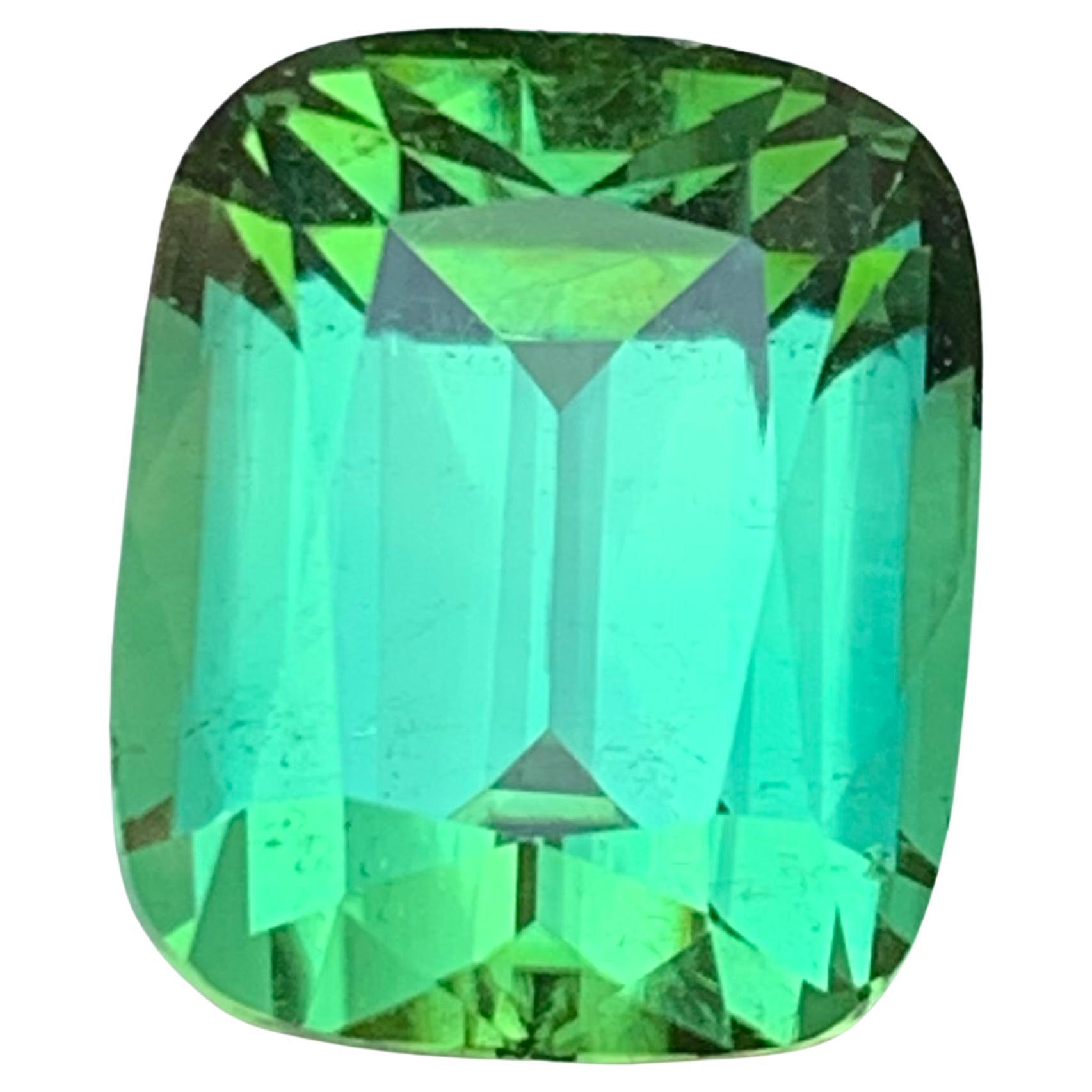 Vibrant Minty Green Natural Tourmaline Ring, Pendant Loose Gemstone 11.55 Carat For Sale