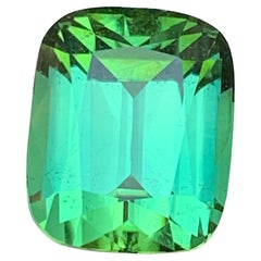 Bague en tourmaline naturelle vert menthe vibrante, pierre précieuse non sertie de 11,55 carats