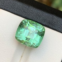 Vibrant Minty Green Tourmaline 10.86 Ct Natural Loose Gemstone Cushion Cut-Ring