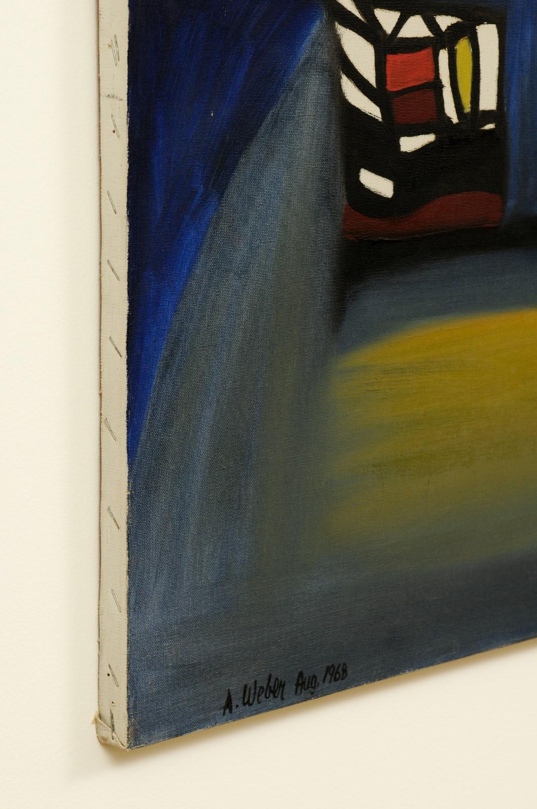 Abstracto moderno vibrante de Arnold Weber, fechado en agosto de 1968 en venta 4
