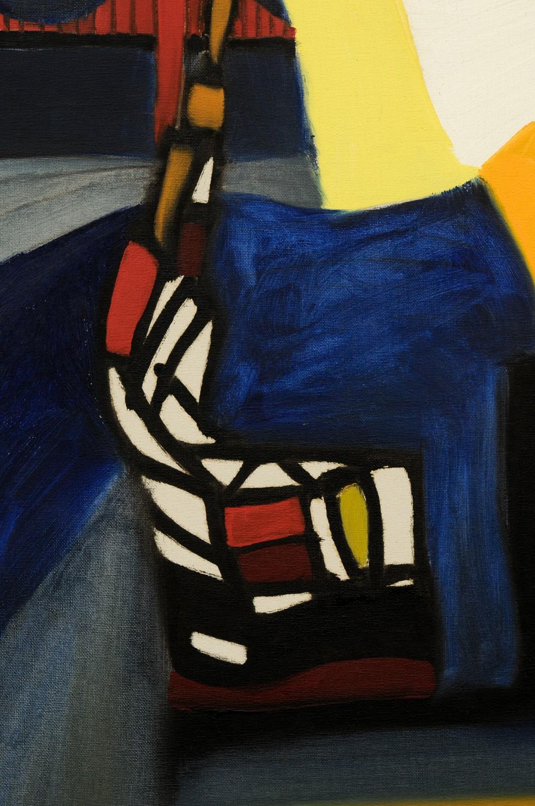 Mid-20th Century Vibrant Modern Abstract by Arnold Weber, Dated Aug. 1968 For Sale