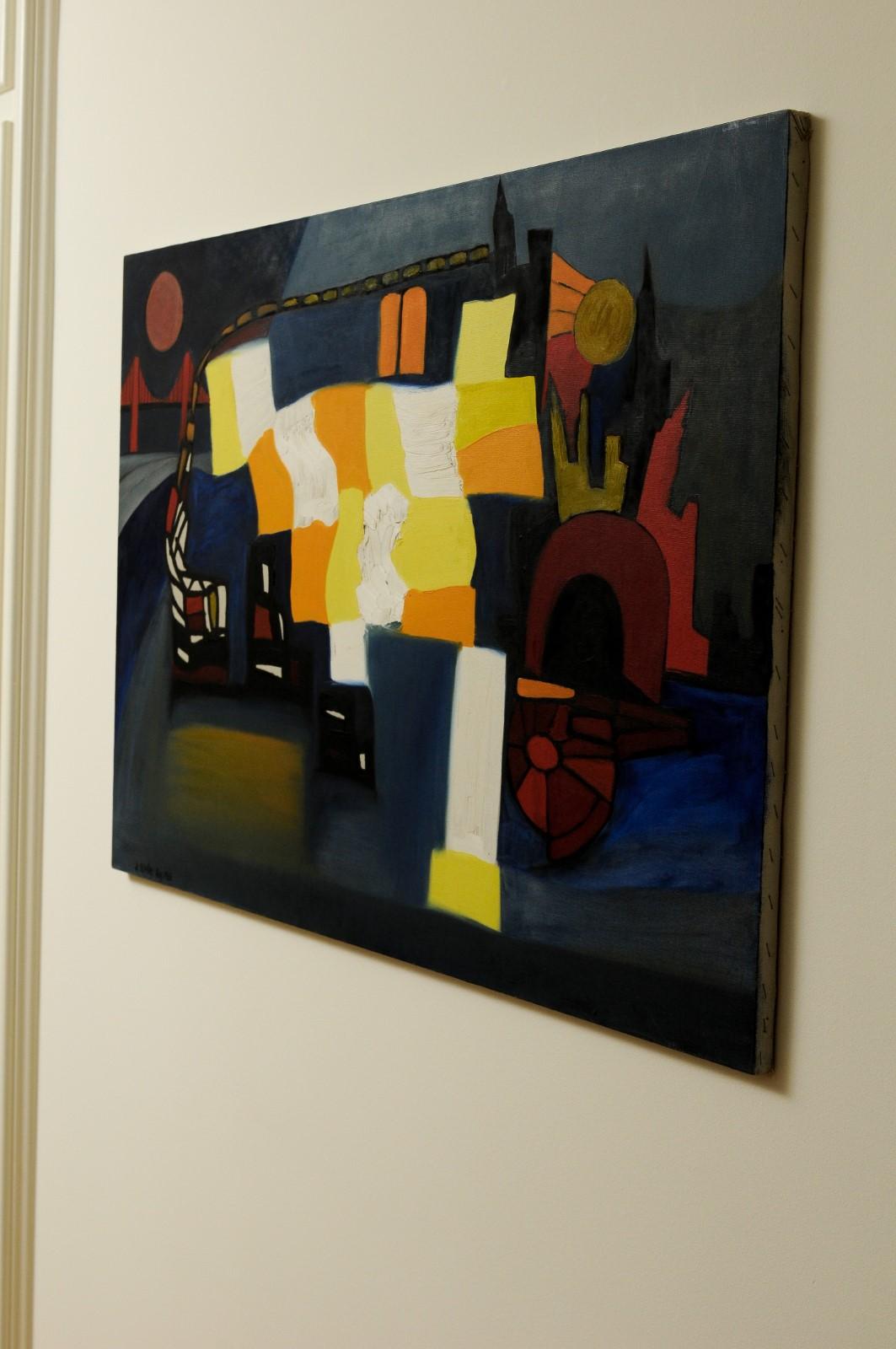 Vibrant Modern Abstract by Arnold Weber, Dated Aug. 1968 For Sale 1