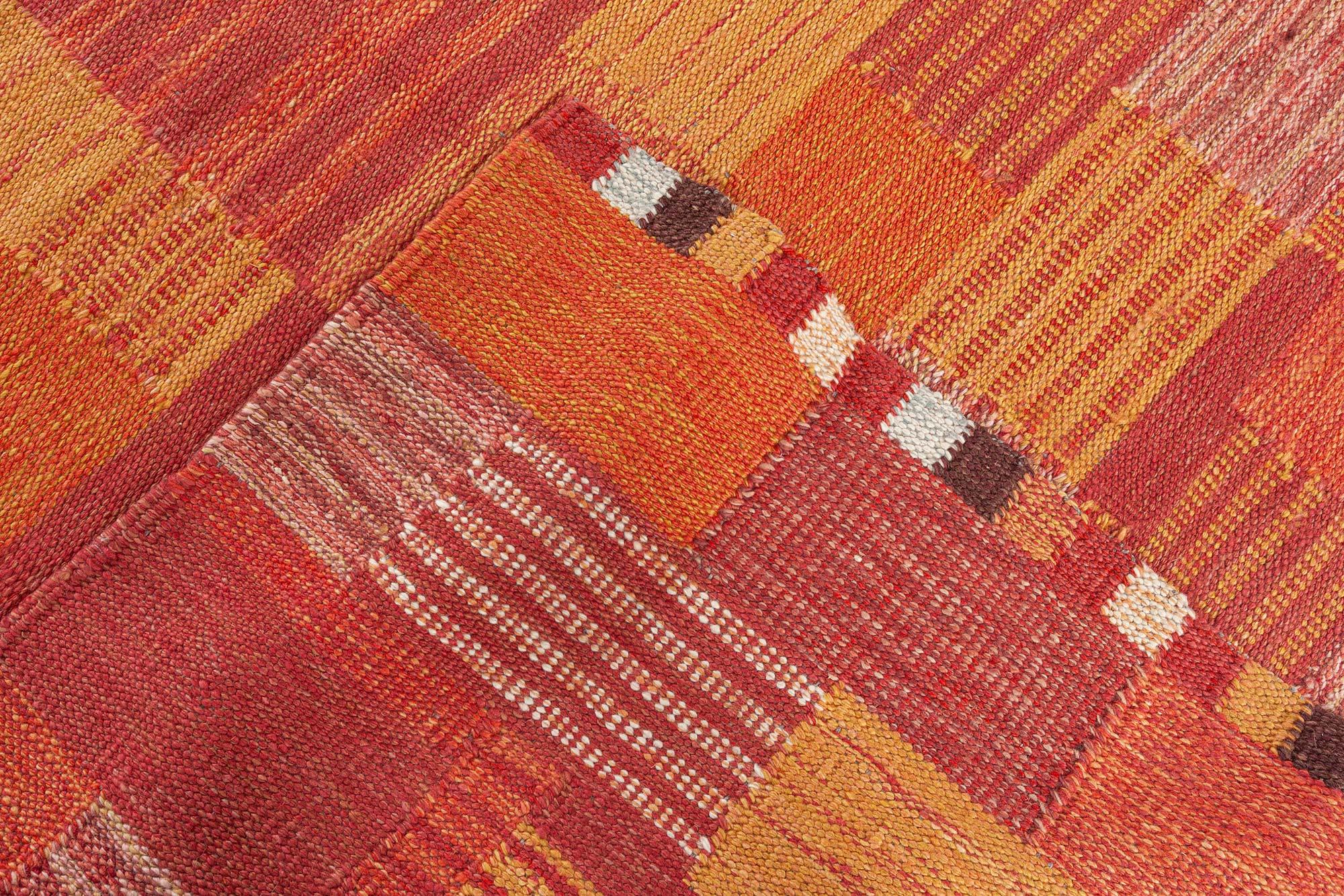 Vibrant Modern Swedish Flat Weave Wool Rug by Doris Leslie Blau In New Condition For Sale In New York, NY