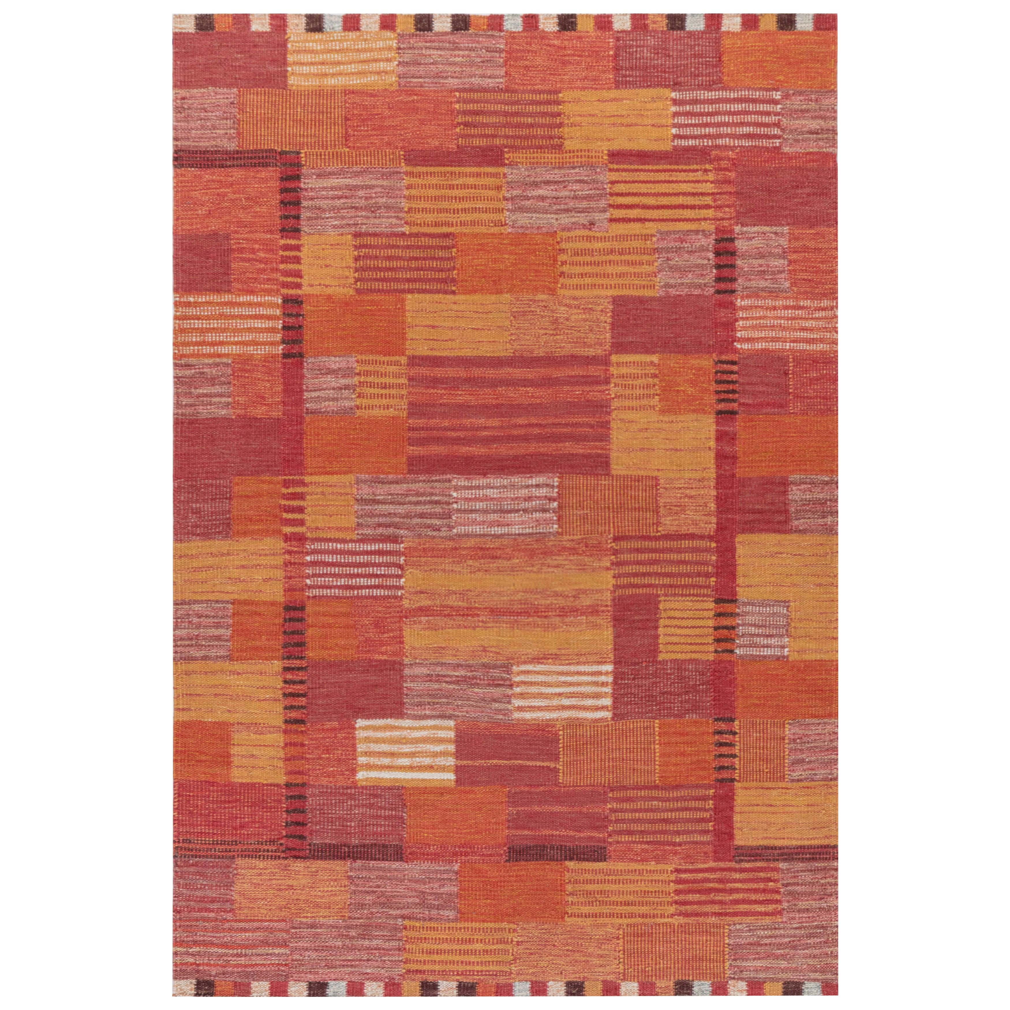 Vibrant Modern Swedish Flat Weave Wool Rug by Doris Leslie Blau