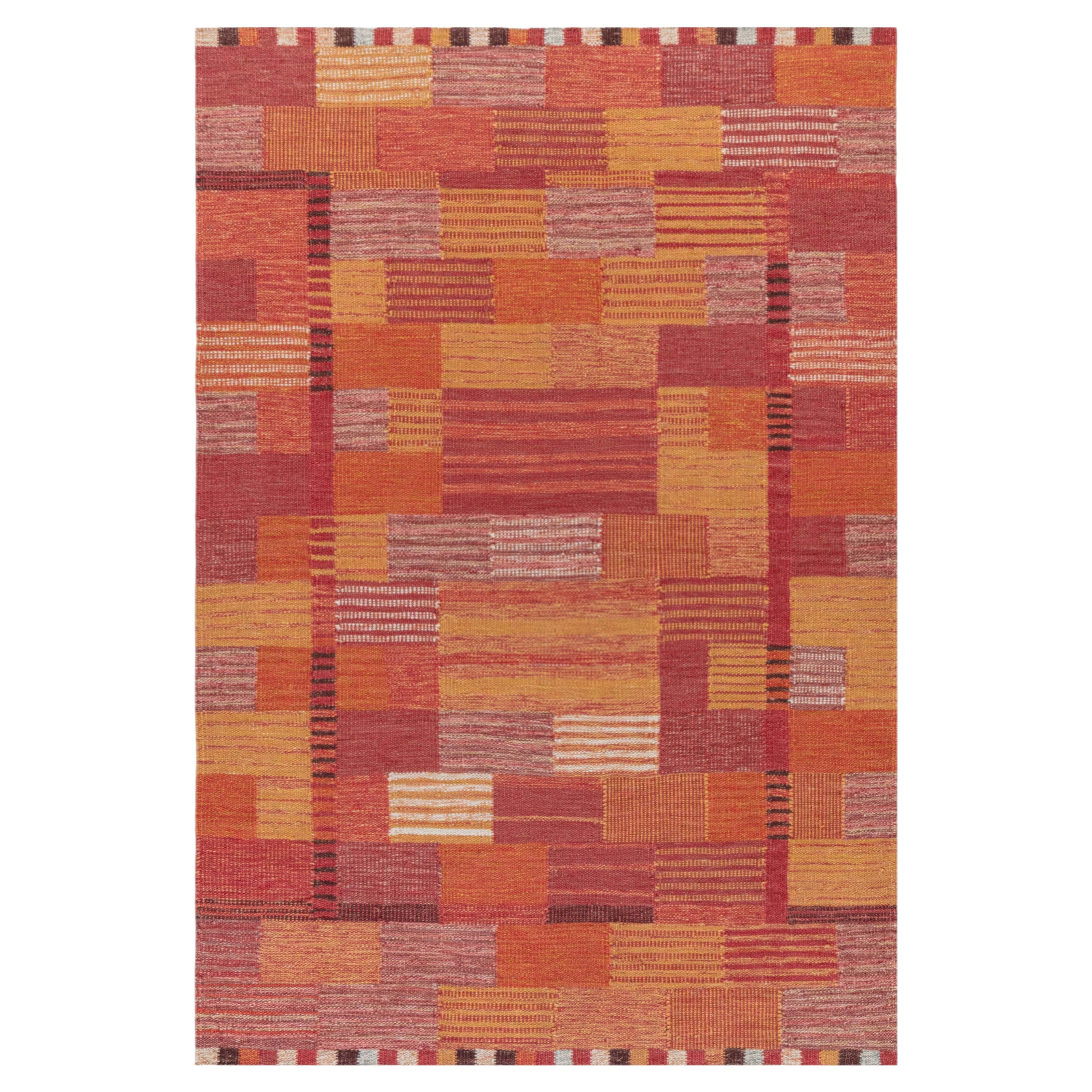Vibrant Modern Swedish Flat Weave Wool Rug by Doris Leslie Blau For Sale