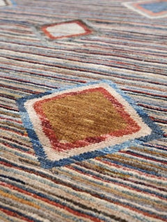 Vibrant Modern Tribal Rug • Colorful Handmade Wool Geometric Carpet 7x10