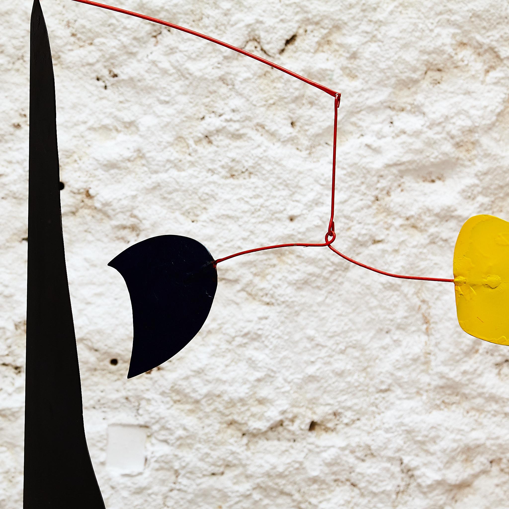 Vibrant Motion: Kinetic Sculpture - Iron, Paint, Movement 1
