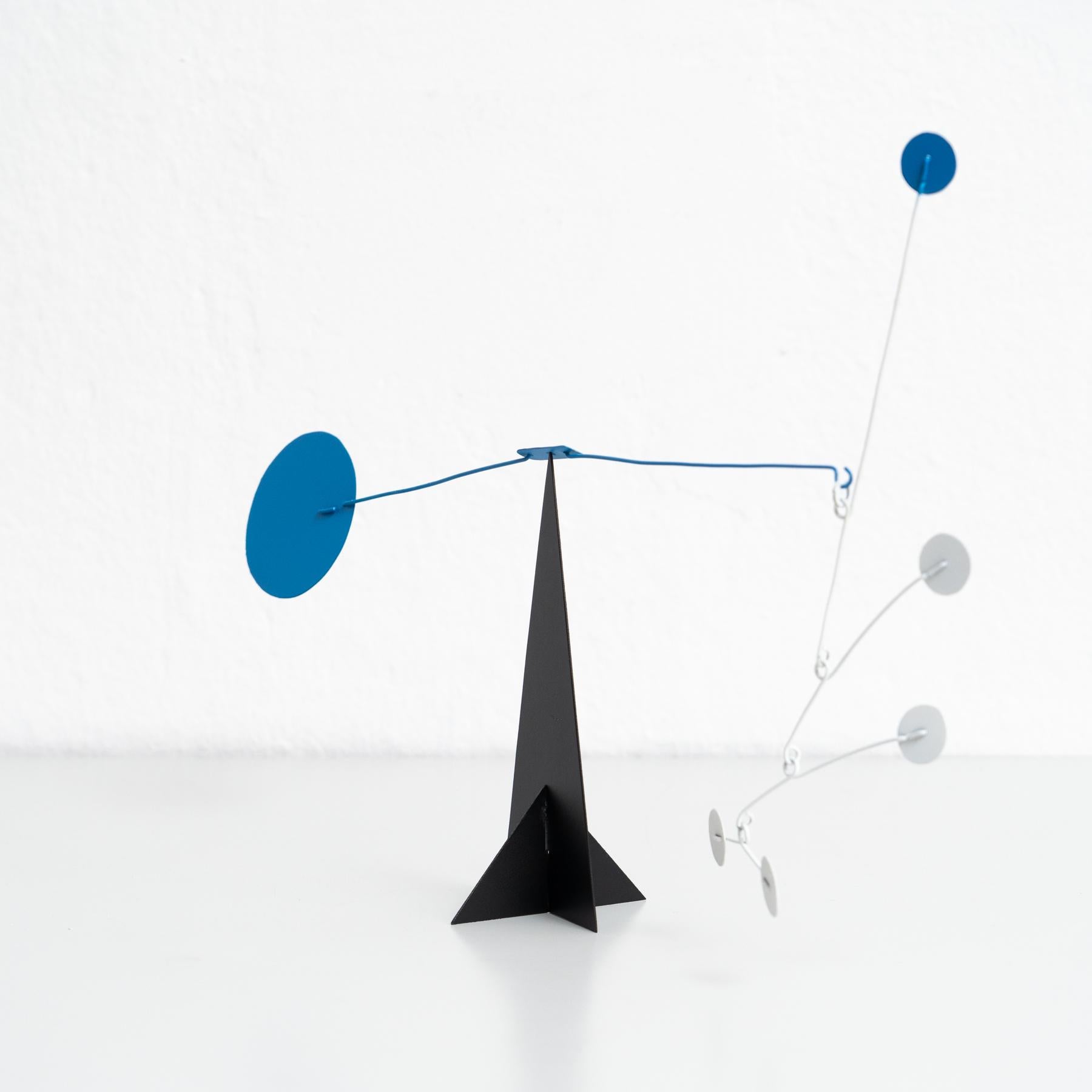 Vibrant Motion: Kinetic Sculpture - Iron, Paint, Movement

Manufactured in France by unknown artist, circa 1990.

In original condition with minor wear consistent of age and use, preserving a beautiful patina.

Materials: 
Metal 

Embrace the world