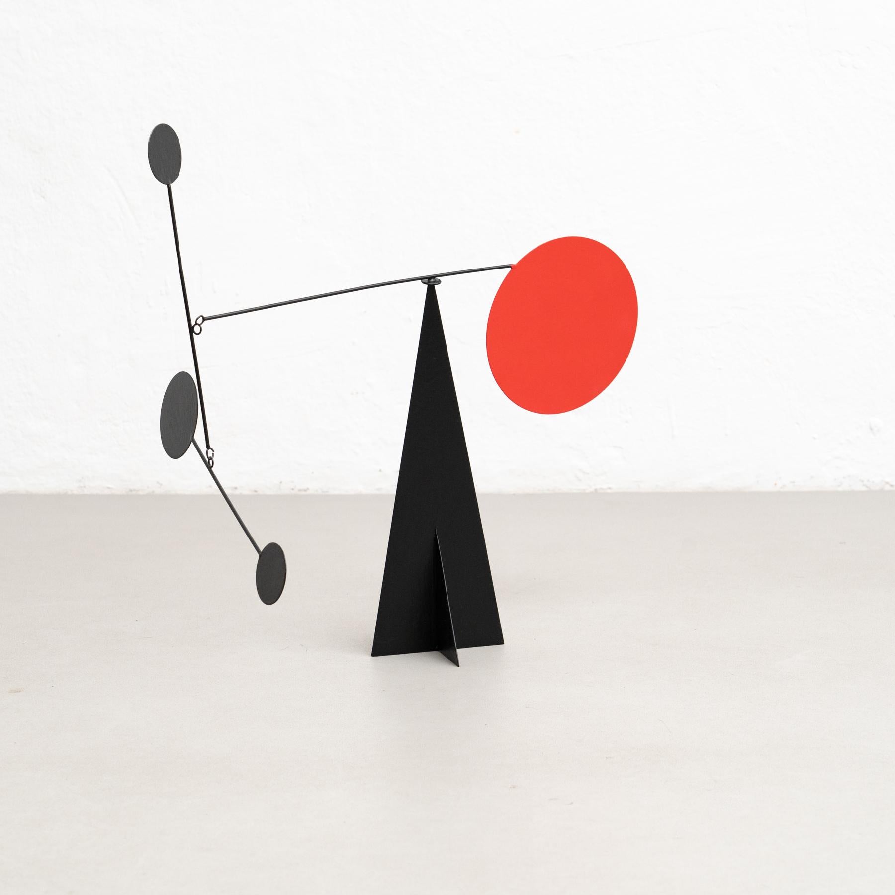 Mid-Century Modern Vibrant Motion: Kinetic Sculpture - Iron, Paint, Movement For Sale