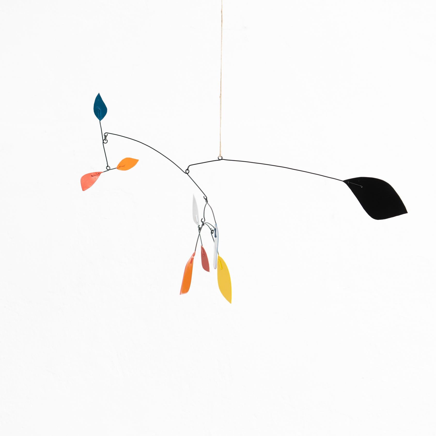 French Vibrant Motion: Kinetic Sculpture - Iron, Paint, Movement