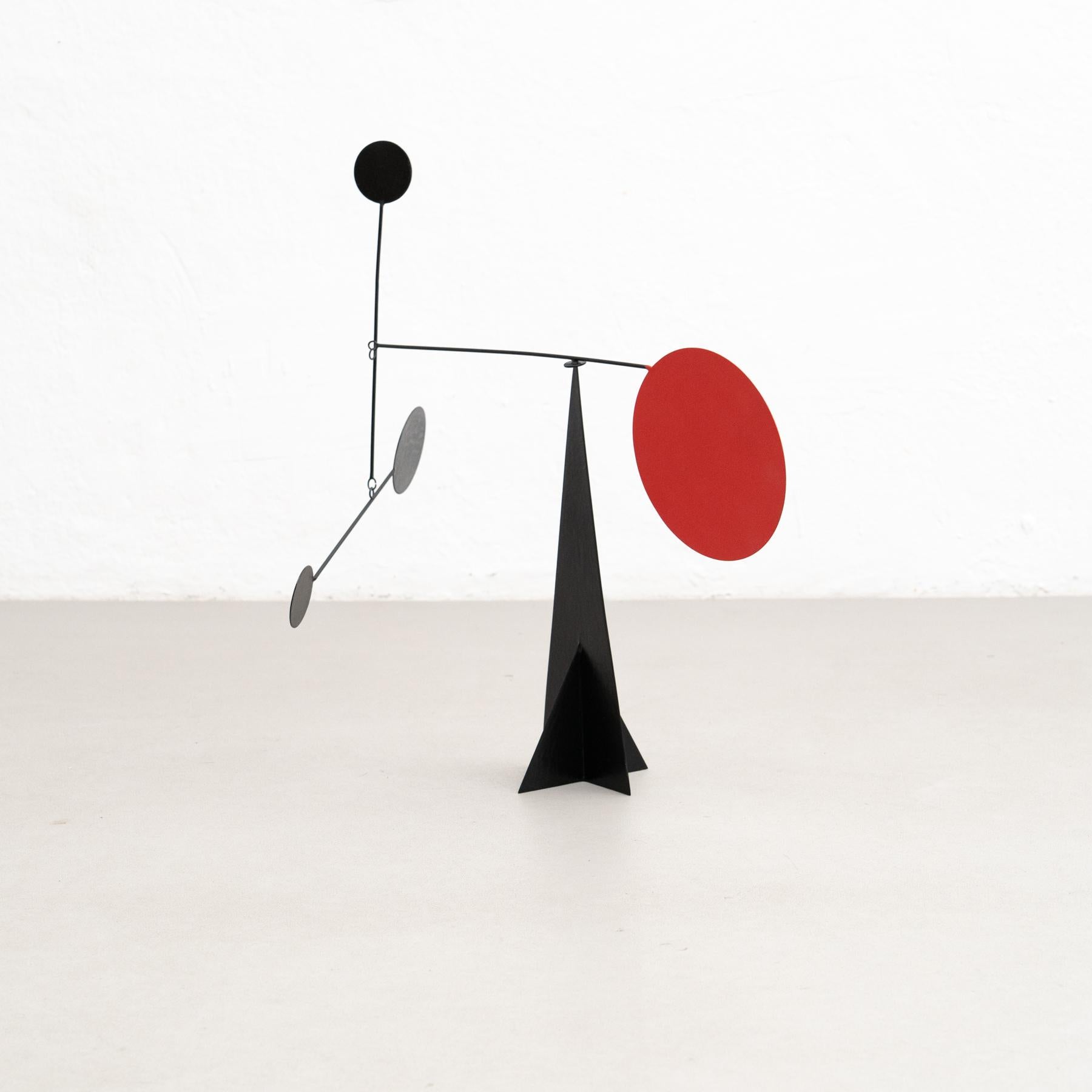 Late 20th Century Vibrant Motion: Kinetic Sculpture - Iron, Paint, Movement For Sale