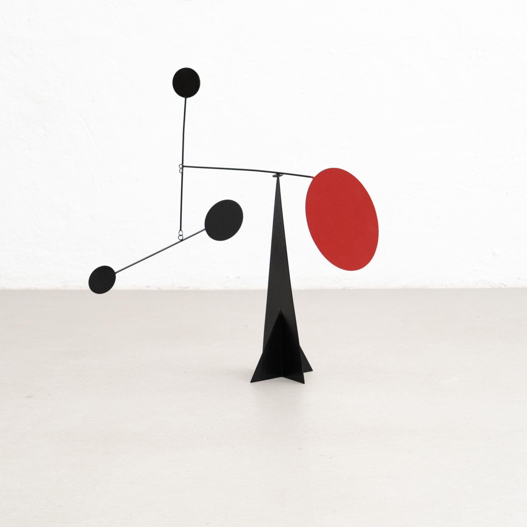 Metal Vibrant Motion: Kinetic Sculpture - Iron, Paint, Movement For Sale