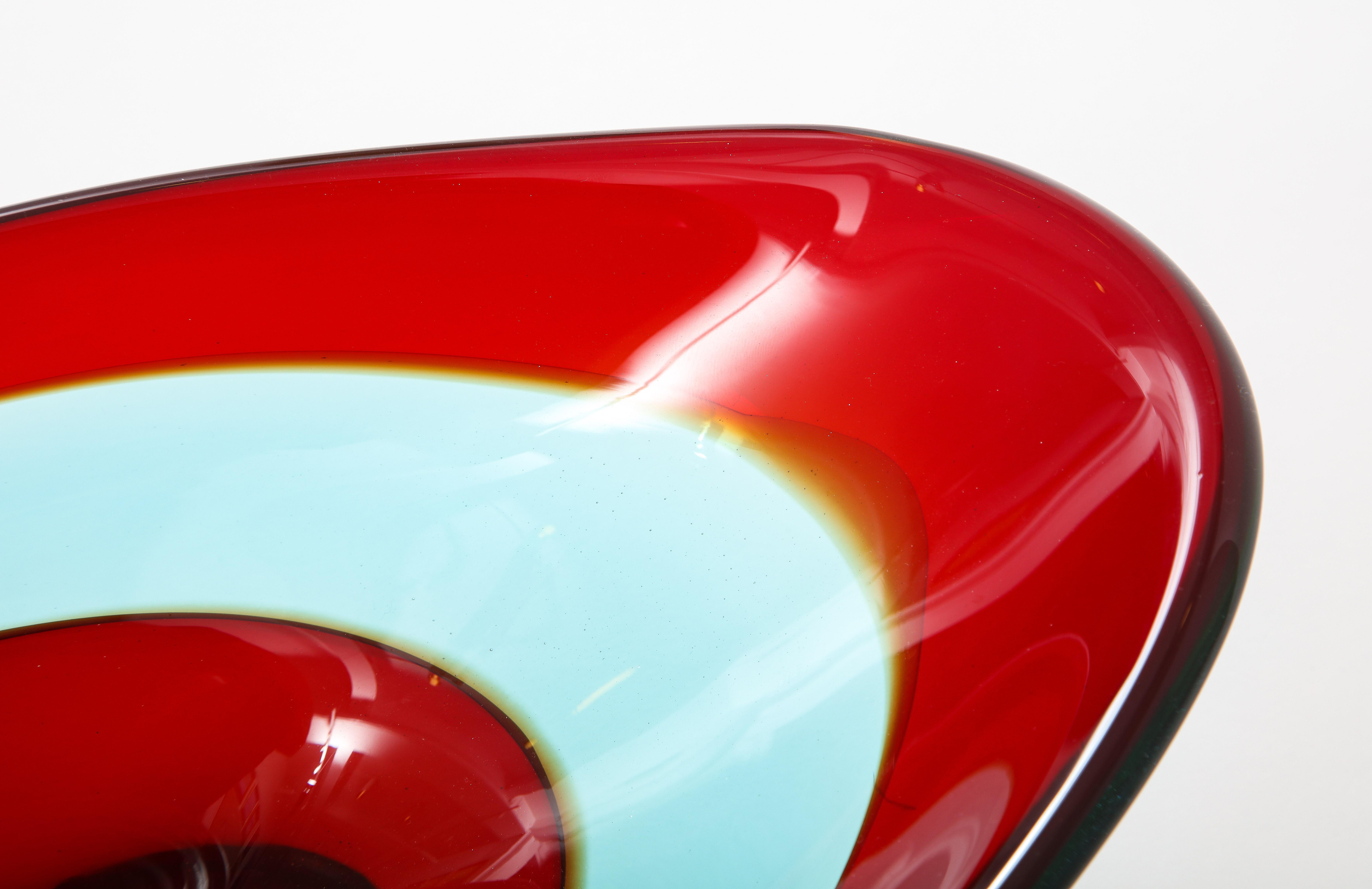 Italian Vibrant Murano Glass Bowl by Fulvio Bianconi