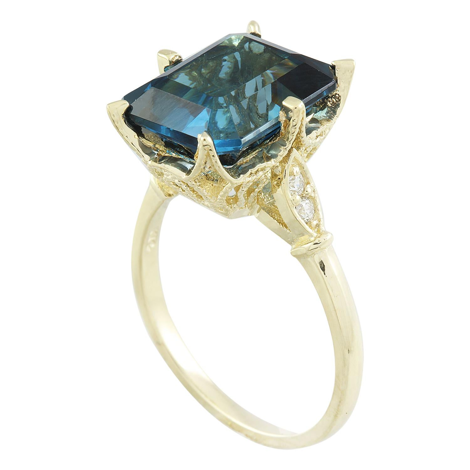 Lebendiger Topas-Diamant-Ring aus 14 Karat Gelbgold  (Moderne) im Angebot