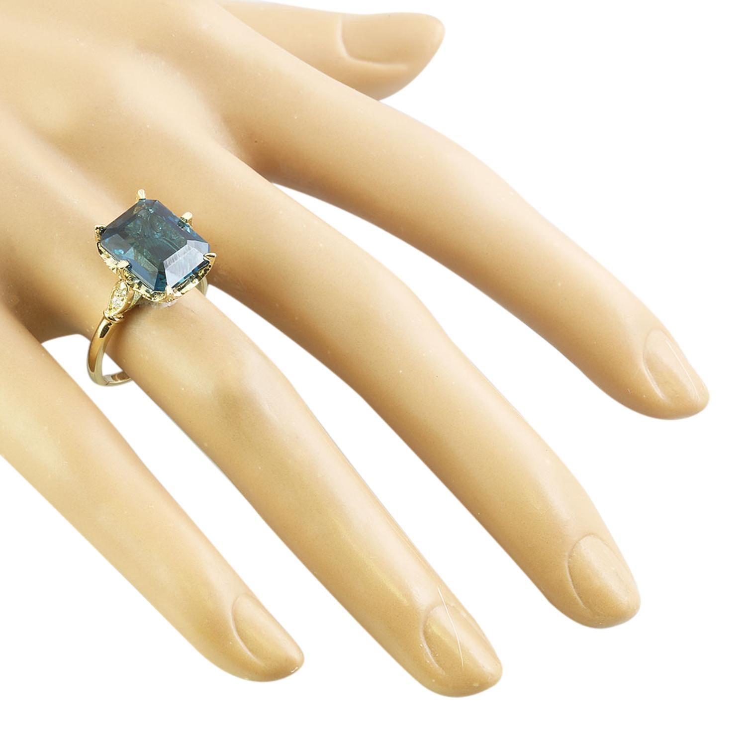 Lebendiger Topas-Diamant-Ring aus 14 Karat Gelbgold  im Zustand „Neu“ im Angebot in Los Angeles, CA