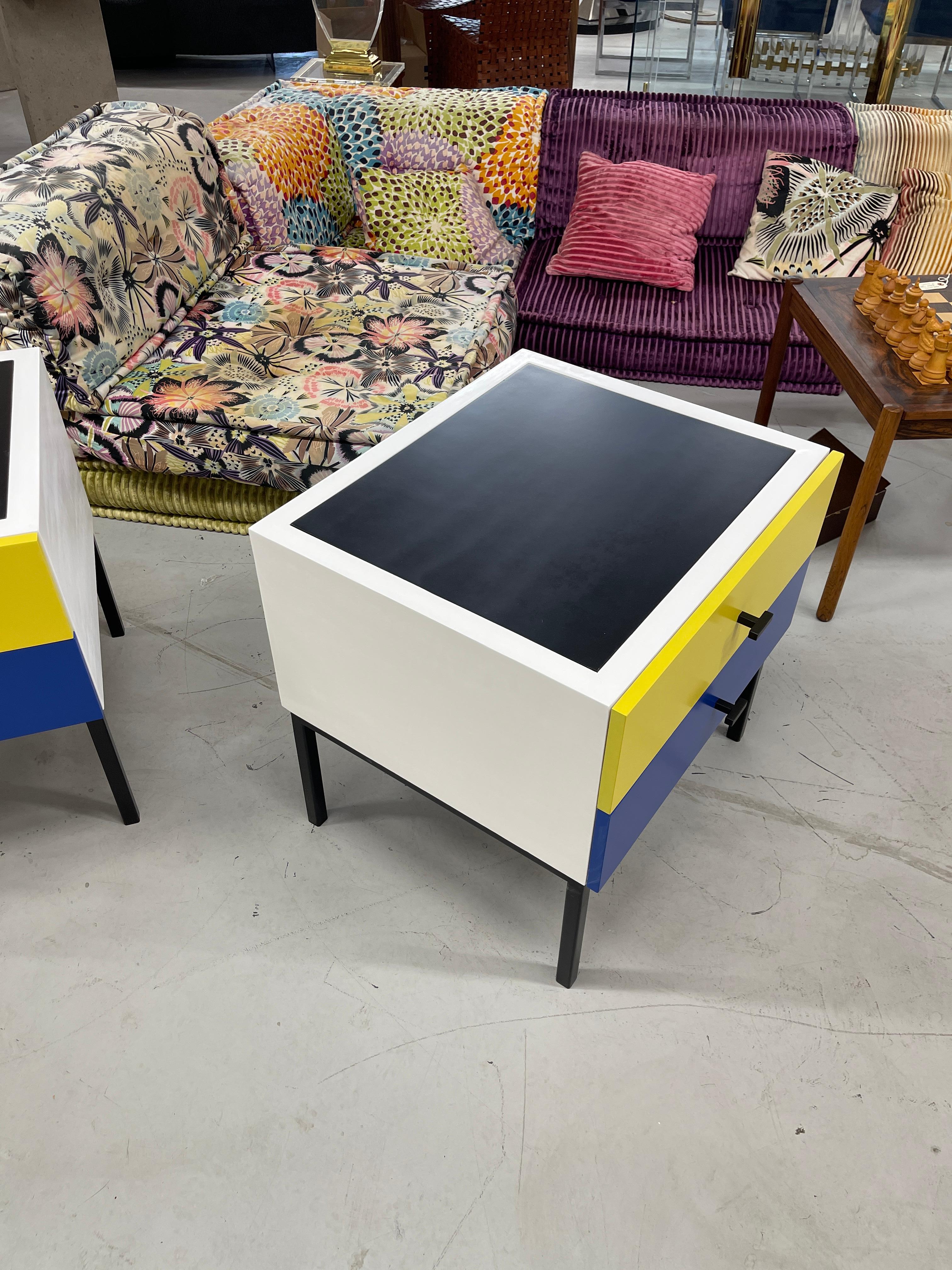 Wood Vibrant Nightstands in Primary Colors For Sale
