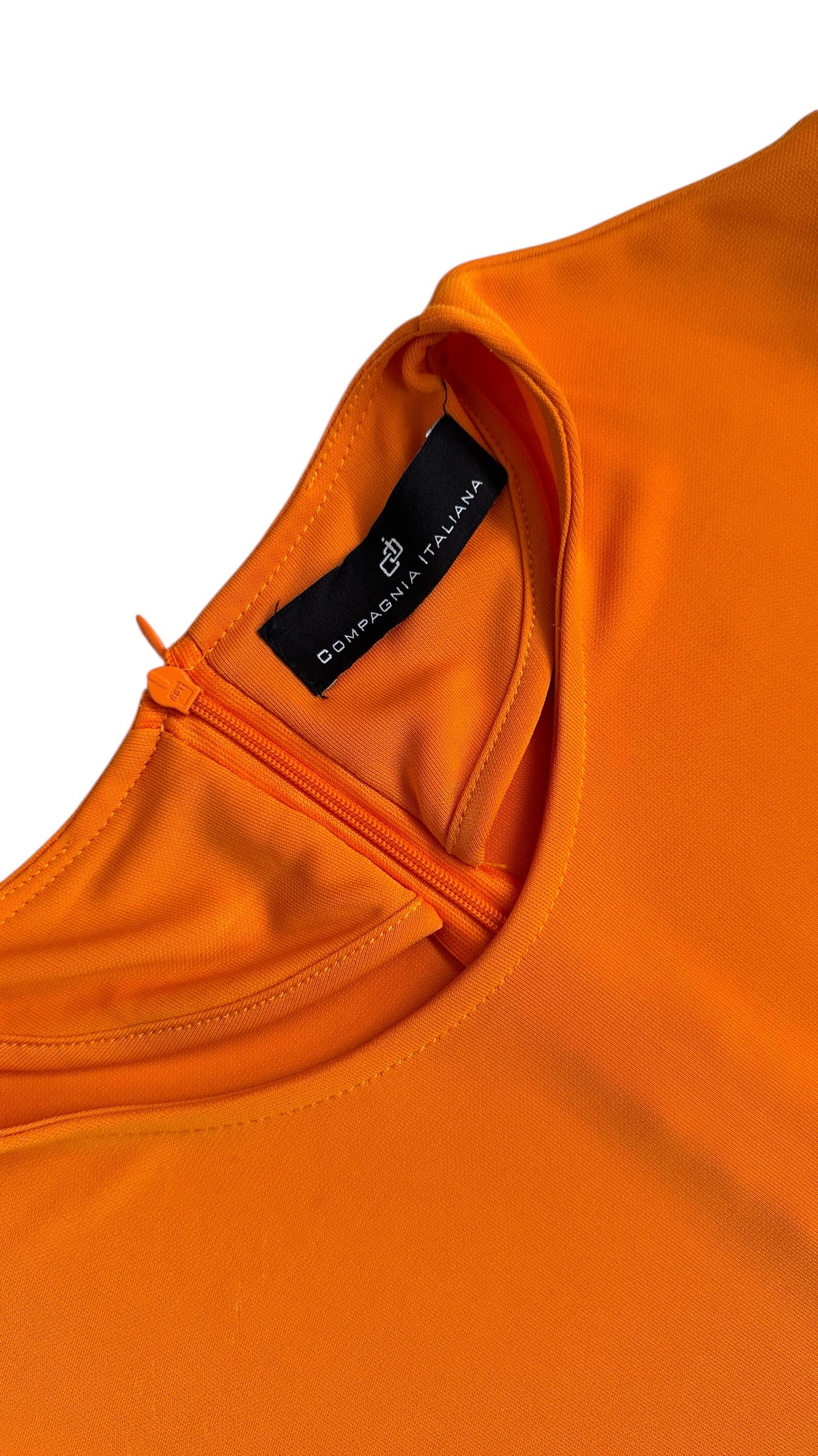 Robe bodycon orange vif par Compagnia Italiana en vente 5