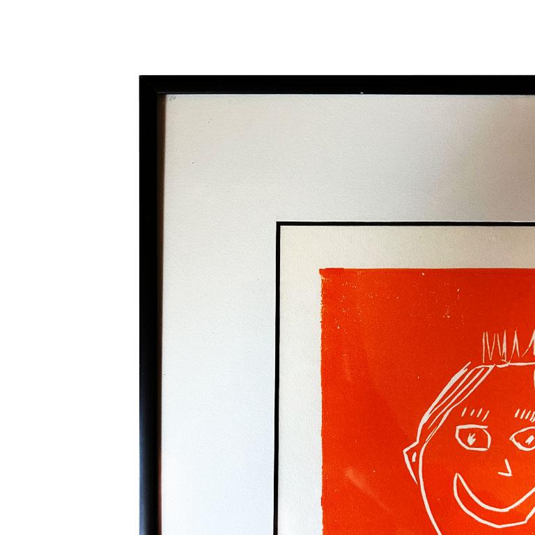 Vibrante Pareja de Grabados Pop Art Contemporáneos en Madera - Firmados y Enmarcados siglo XX en venta