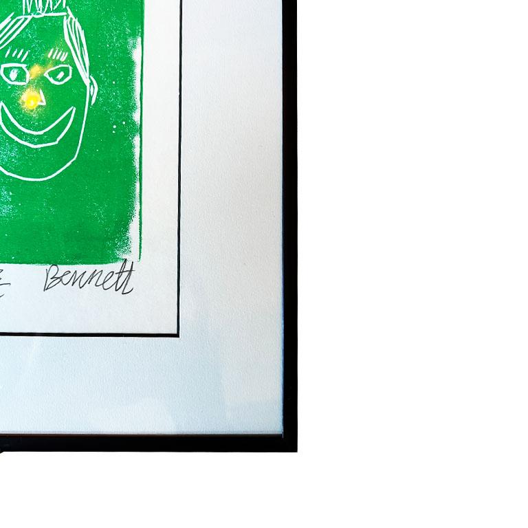 Vibrante Pareja de Grabados Pop Art Contemporáneos en Madera - Firmados y Enmarcados en venta 2