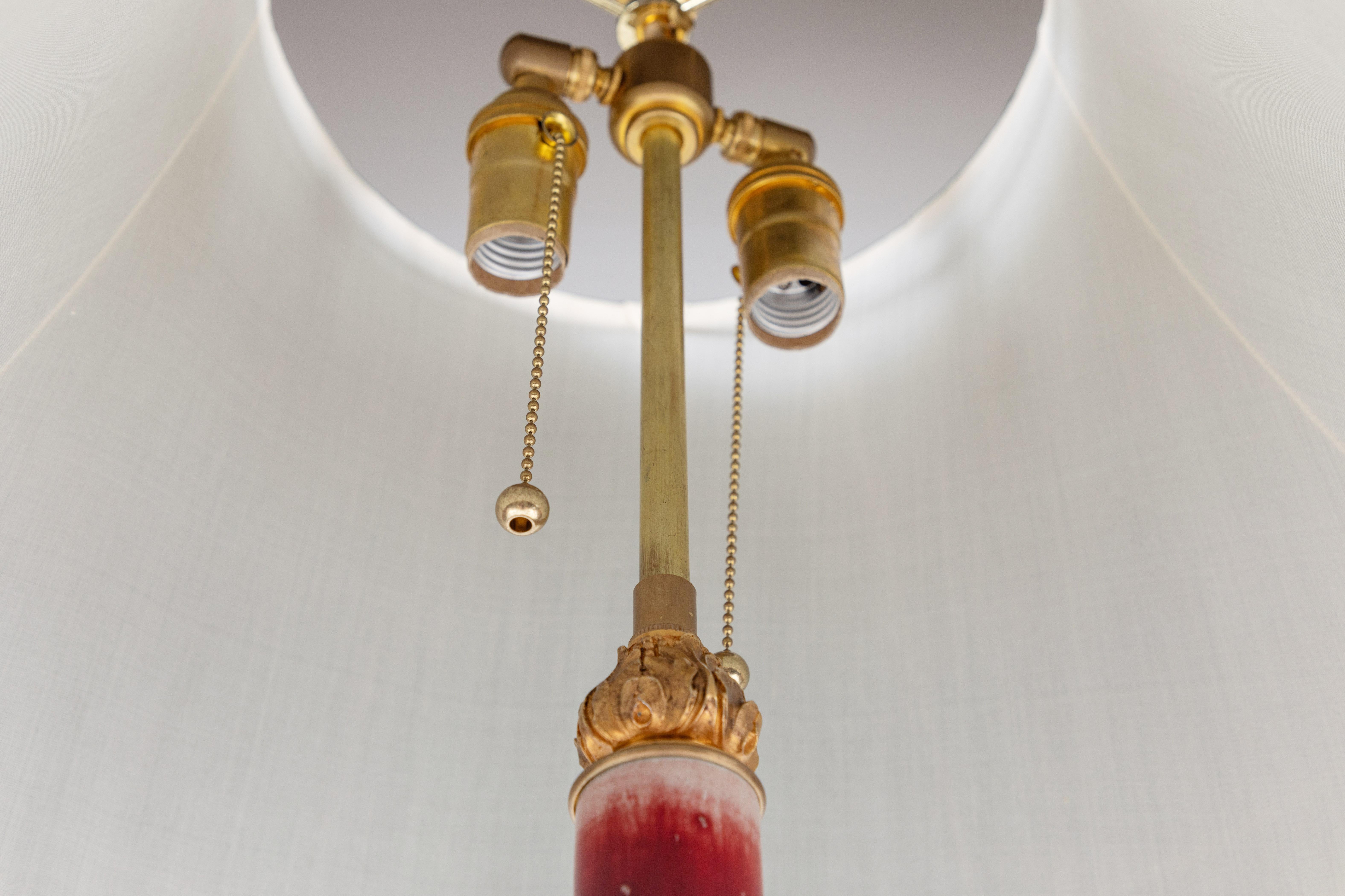 Vibrant, Period, Oxblood Lamps In Good Condition In Newport Beach, CA