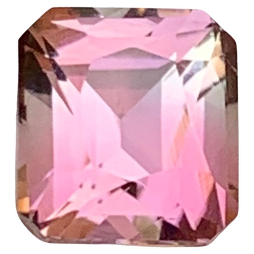 Vibrant Pink Bicolor Natural Tourmaline Ring Gemstone 1.60Ct Cushion Emerald Cut