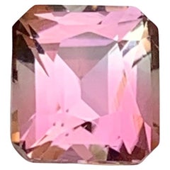 Vibrant Pink Bicolor Natural Tourmaline Ring Gemstone 1.60Ct Cushion Emerald Cut
