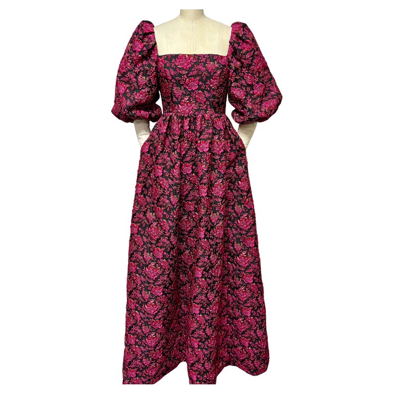 fit and flare brocade dress Halter Brocade Fit and Flare Gown