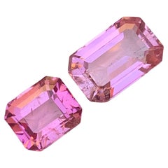 Vibrant Pink Natural Tourmaline Loose Gemstones 7.30 Ct Emerald Cut for Jewelry