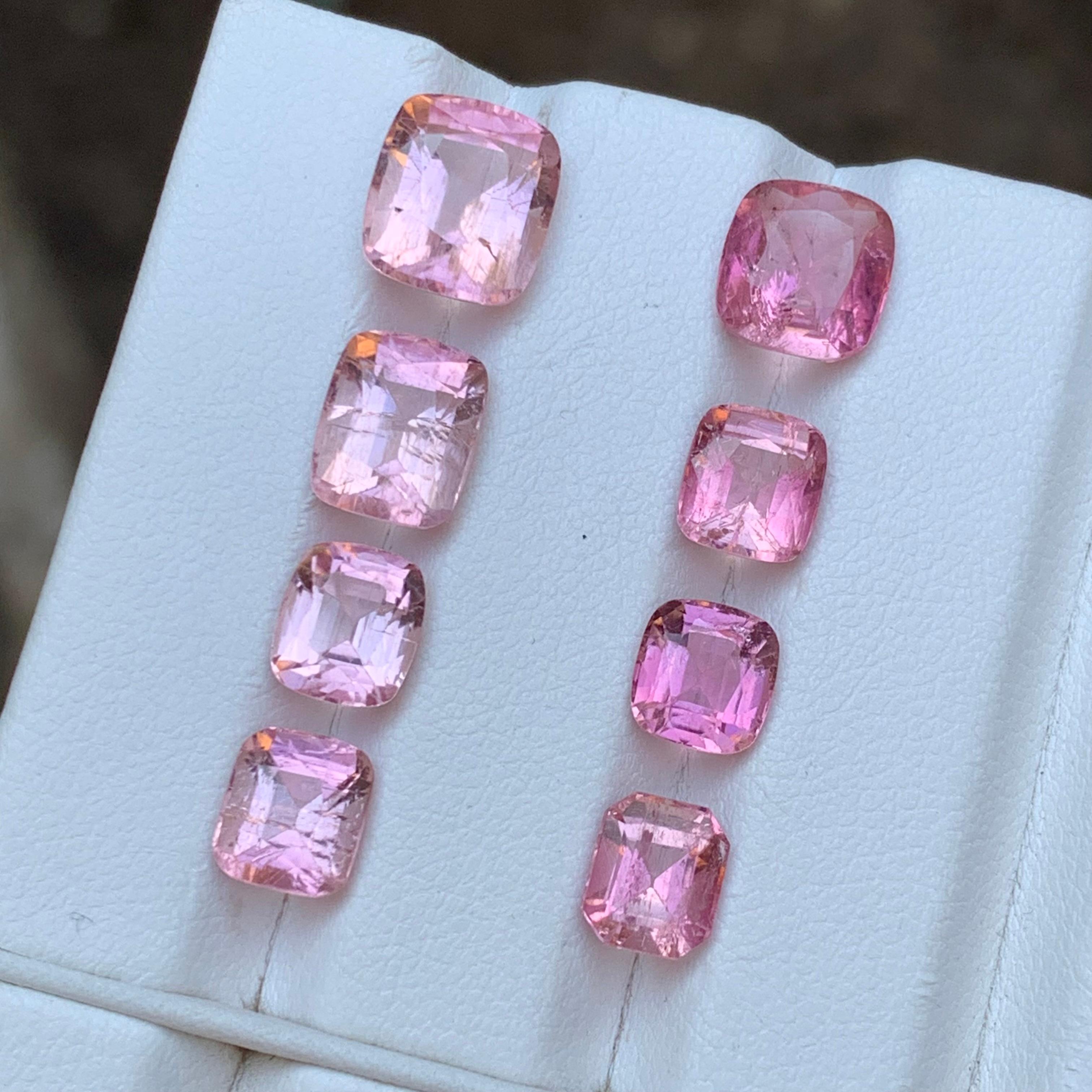 Vibrant Pink Natural Tourmaline Loose Gemstones Lot 15 Ct Cushion Cut-Jewelry For Sale 5