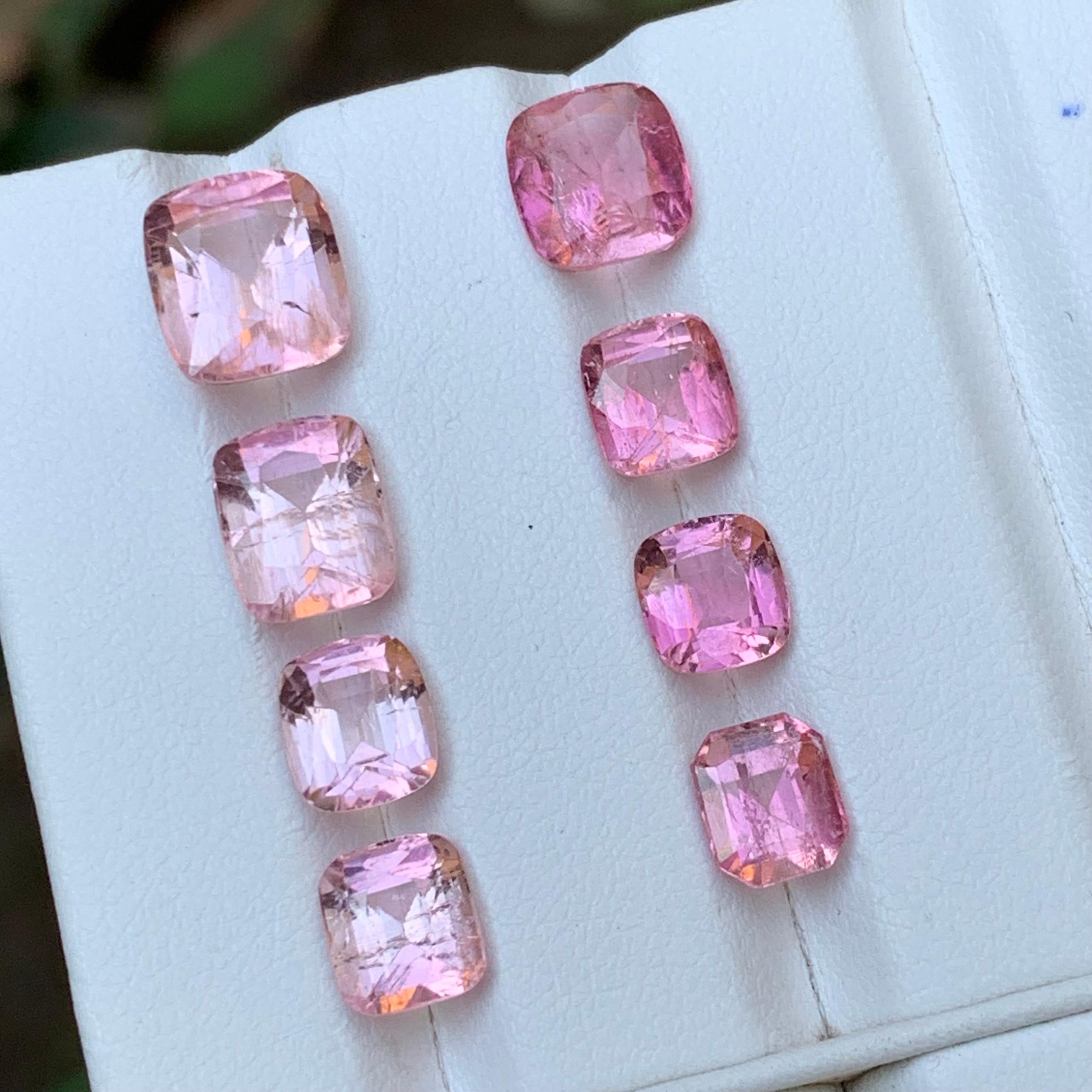 Vibrant Pink Natural Tourmaline Loose Gemstones Lot 15 Ct Cushion Cut-Jewelry For Sale 6