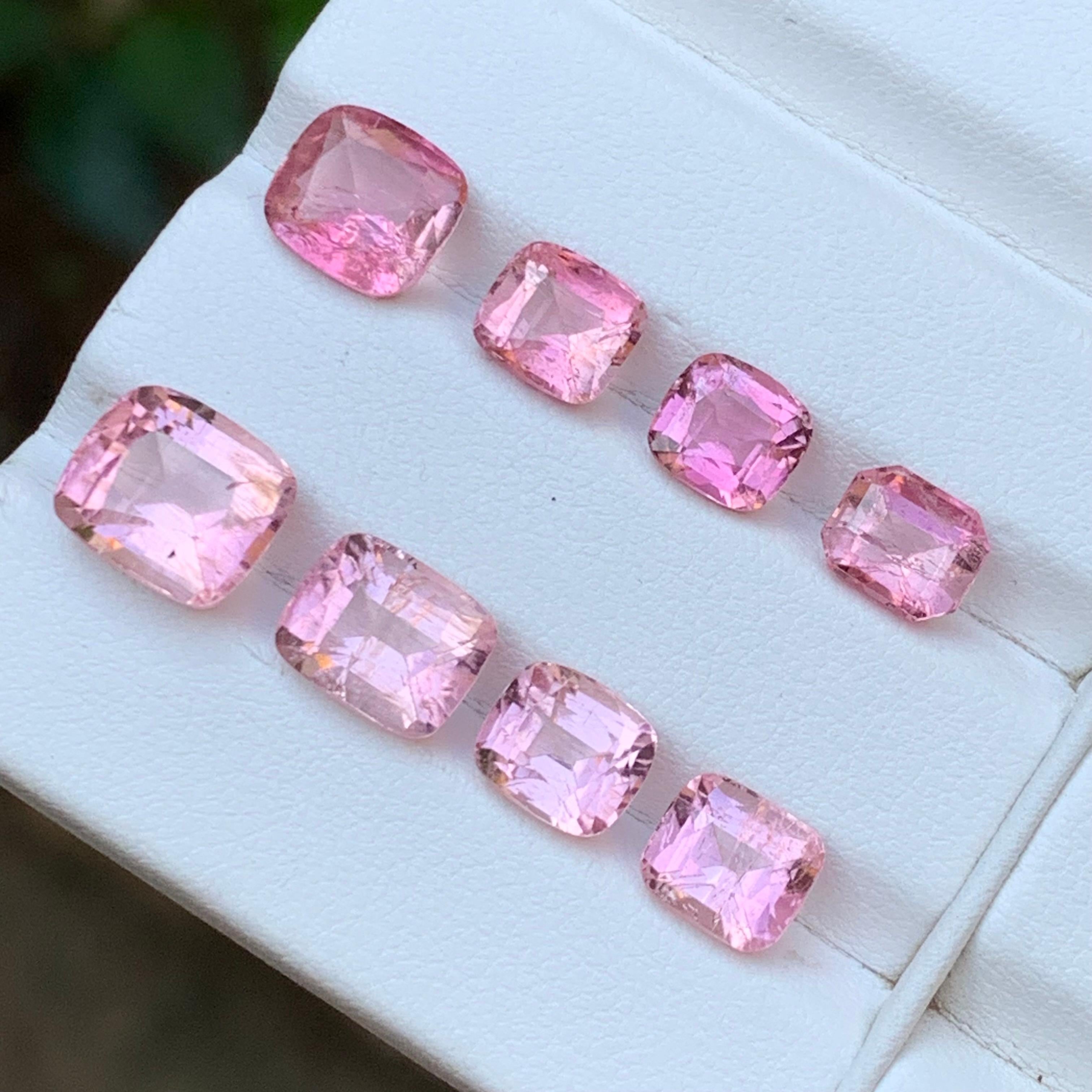 Vibrant Pink Natural Tourmaline Loose Gemstones Lot 15 Ct Cushion Cut-Jewelry For Sale 7