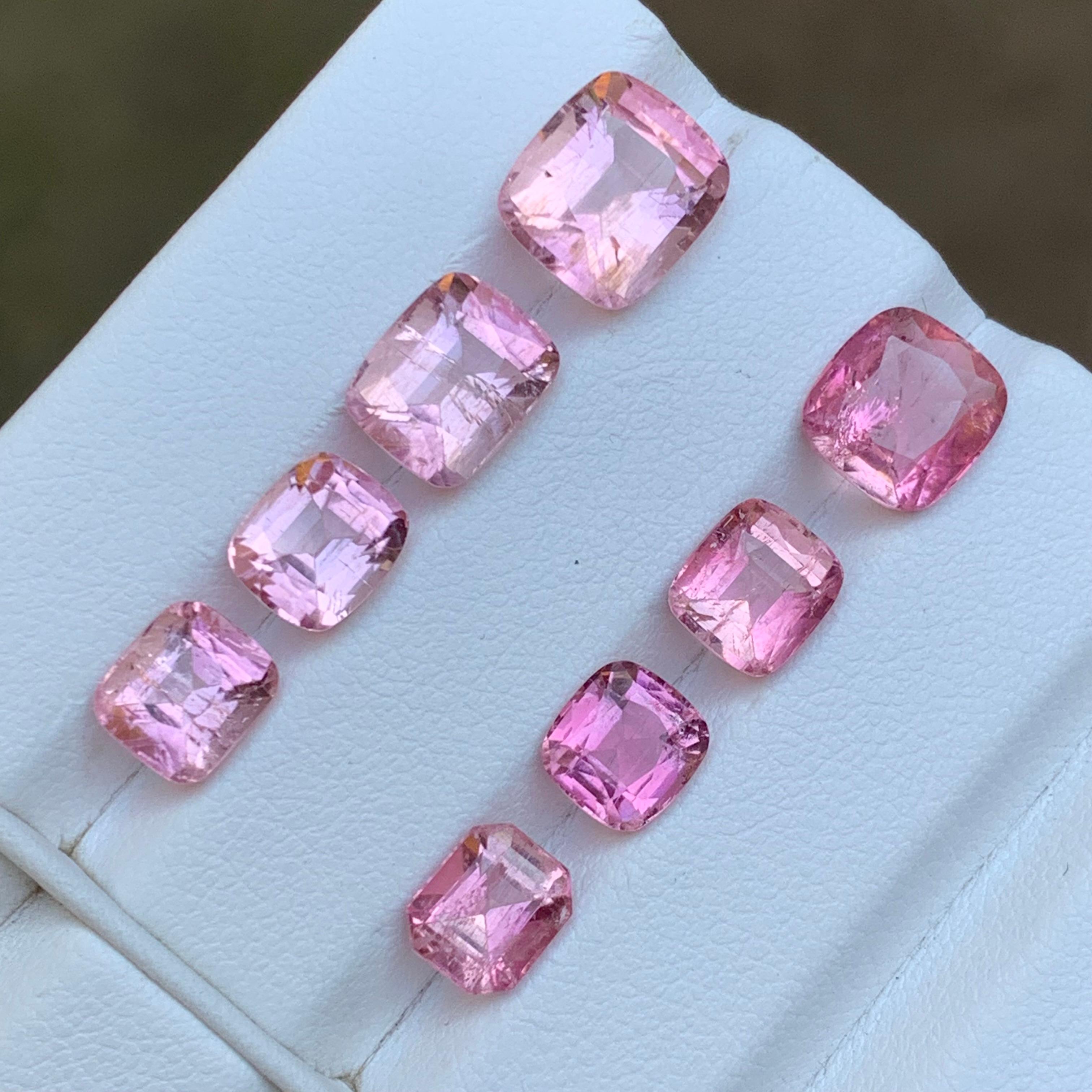 Vibrant Pink Natural Tourmaline Loose Gemstones Lot 15 Ct Cushion Cut-Jewelry In New Condition For Sale In Peshawar, PK