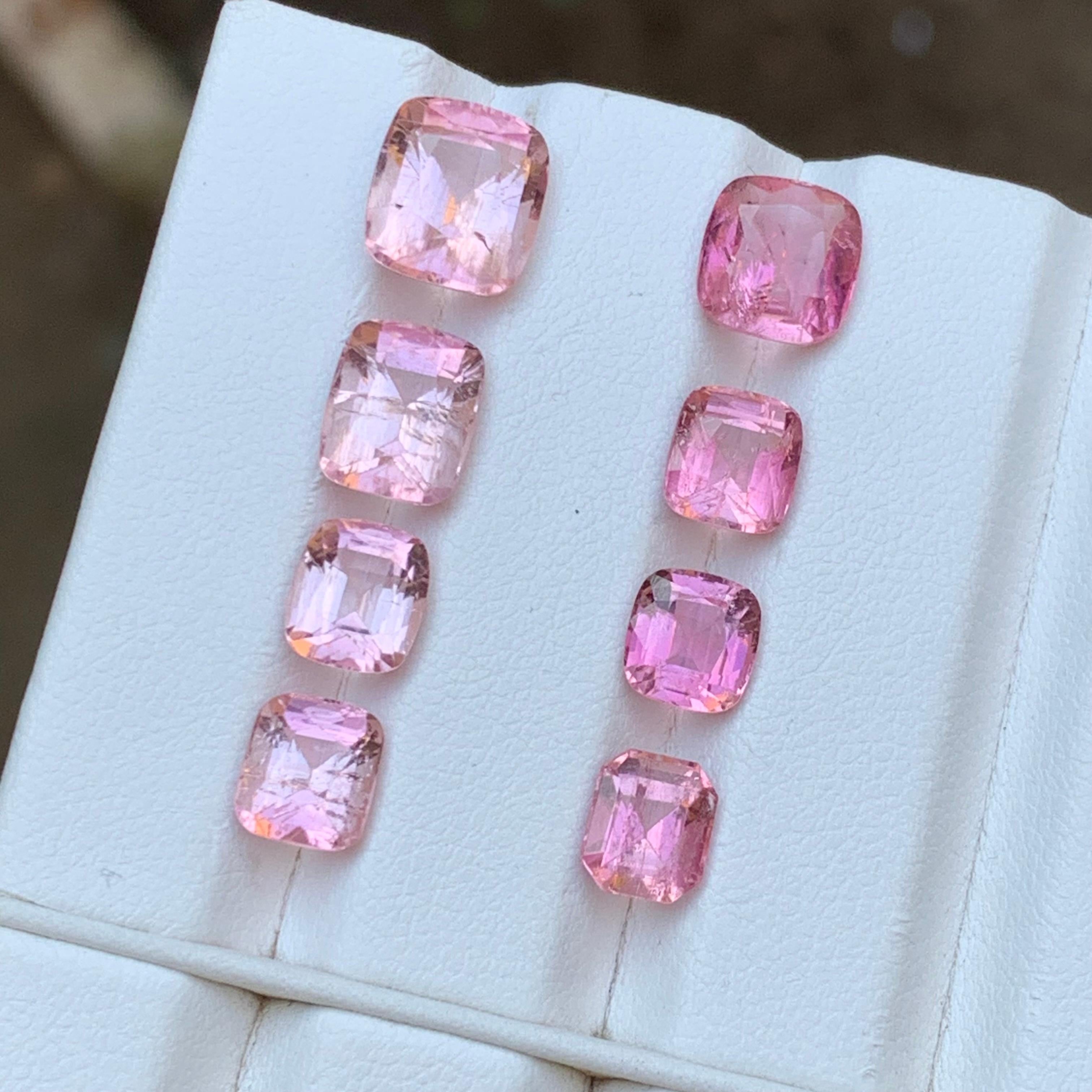 Women's or Men's Vibrant Pink Natural Tourmaline Loose Gemstones Lot 15 Ct Cushion Cut-Jewelry For Sale