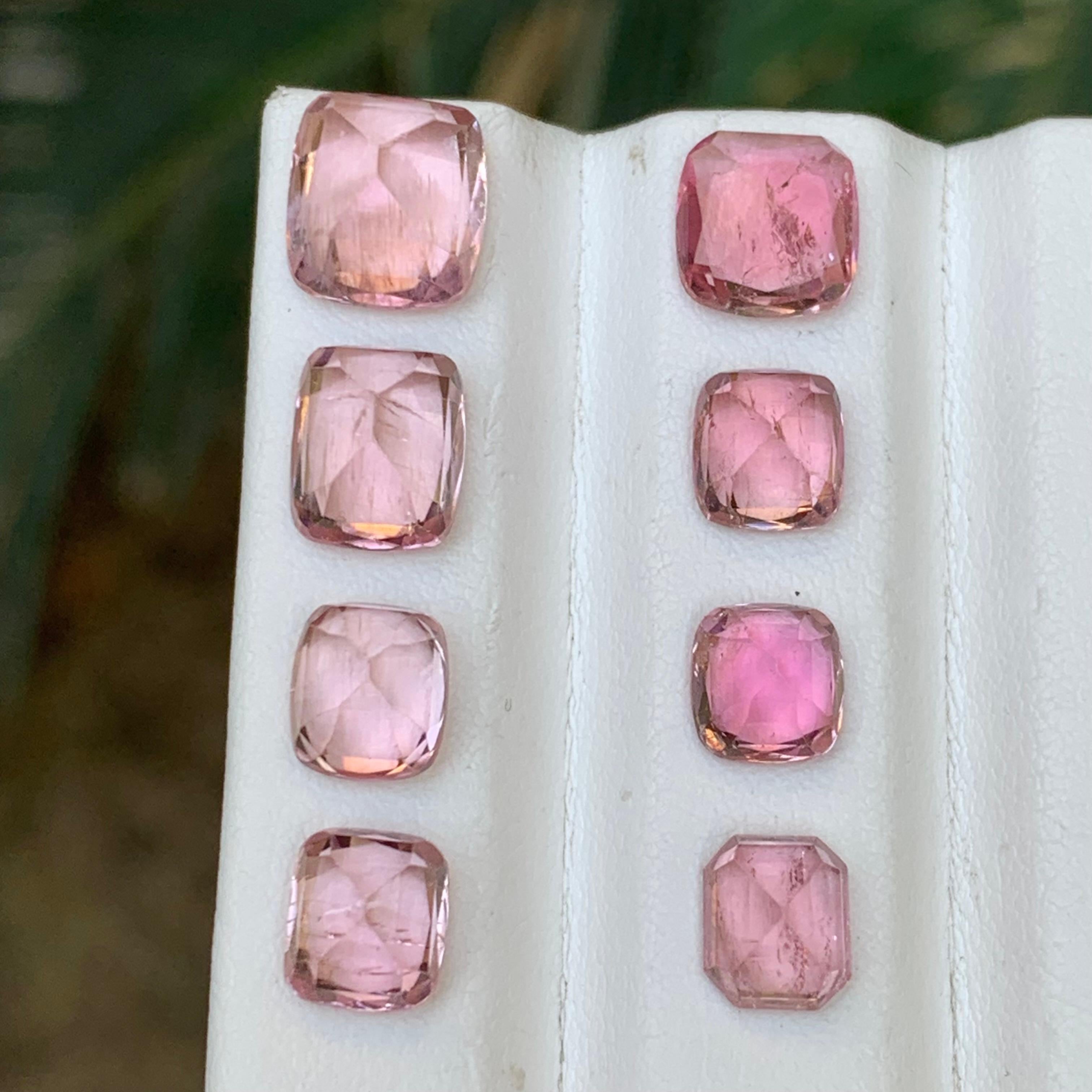 Vibrant Pink Natural Tourmaline Loose Gemstones Lot 15 Ct Cushion Cut-Jewelry For Sale 1