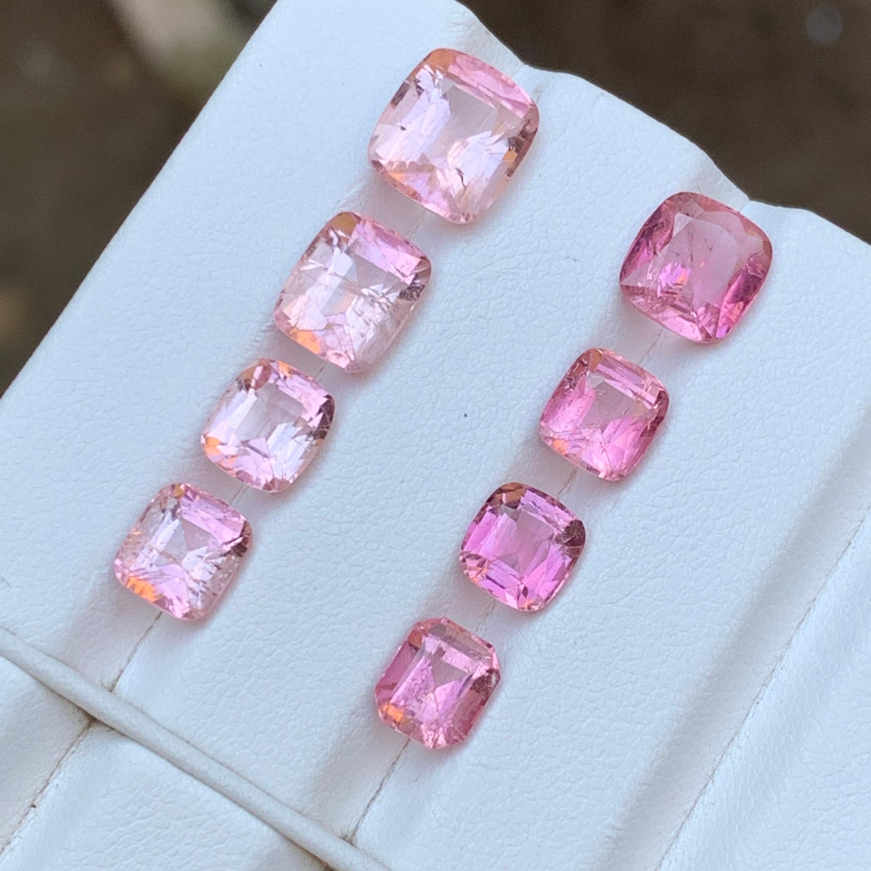 Vibrant Pink Natural Tourmaline Loose Gemstones Lot 15 Ct Cushion Cut-Jewelry For Sale 2