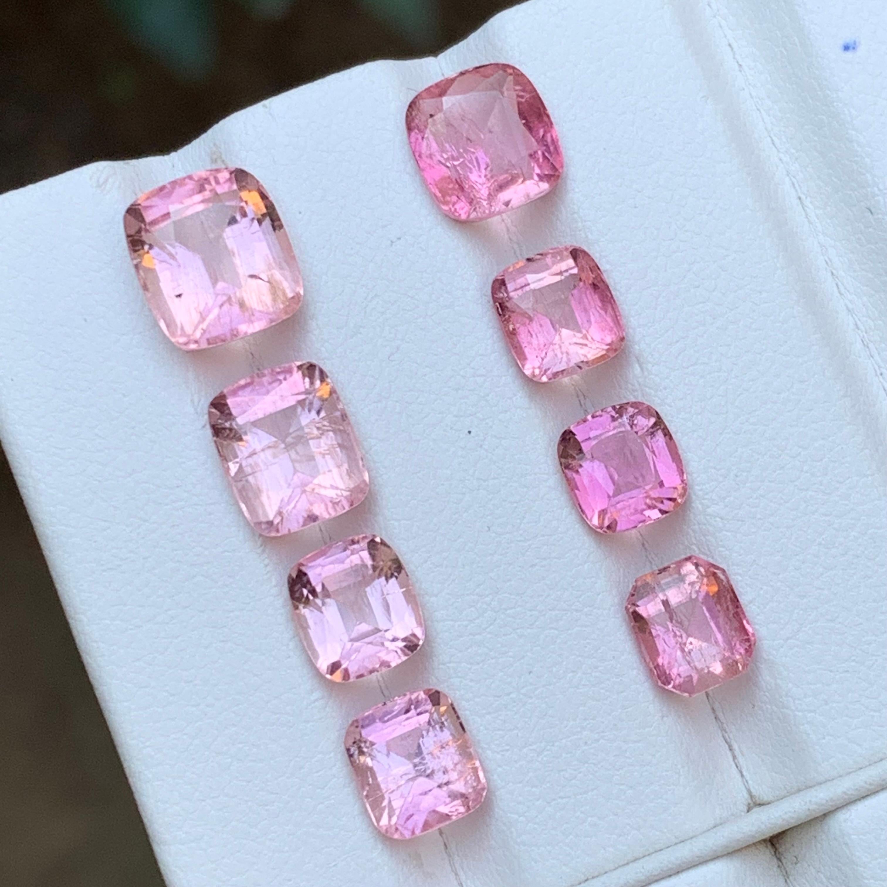 Vibrant Pink Natural Tourmaline Loose Gemstones Lot 15 Ct Cushion Cut-Jewelry For Sale 3