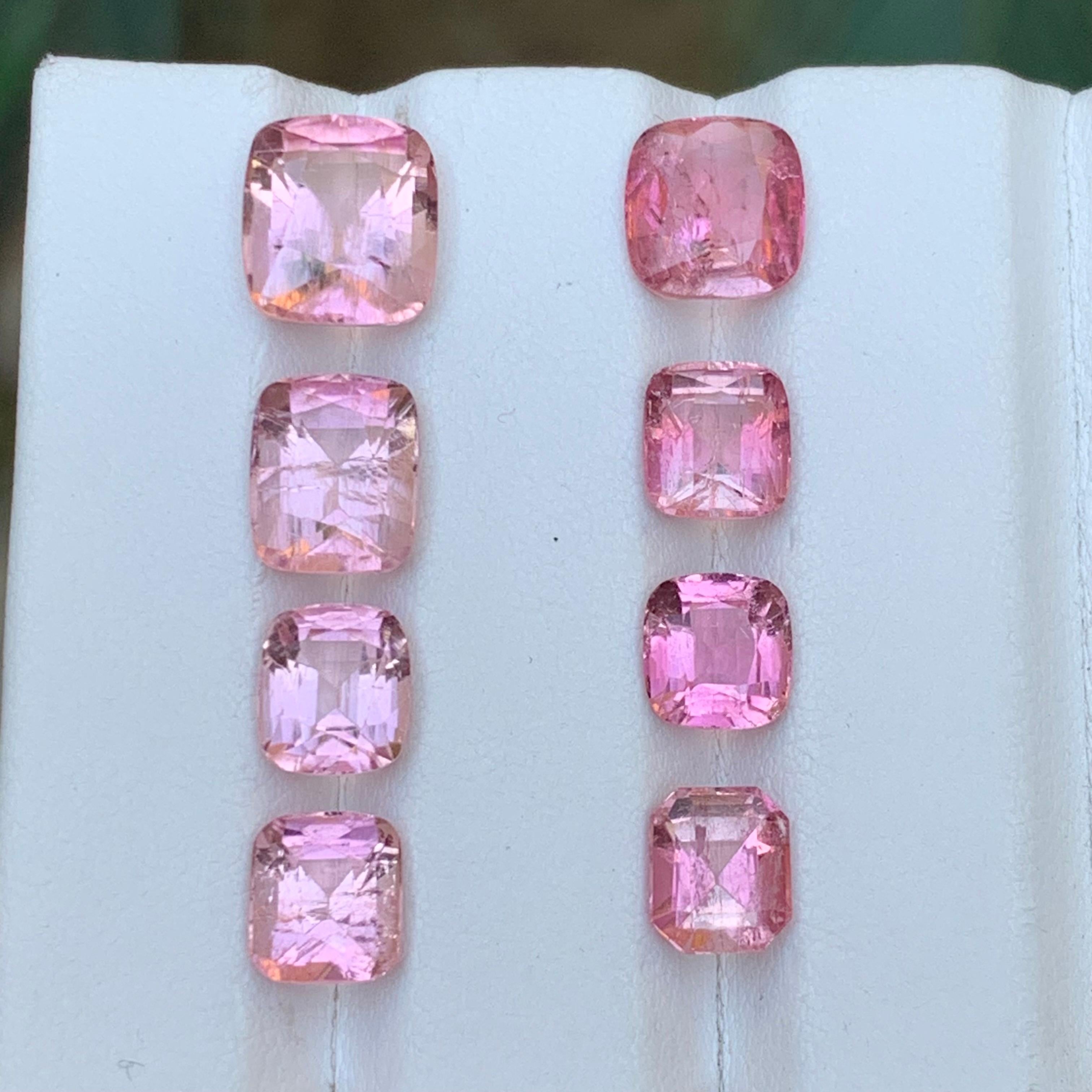 Vibrant Pink Natural Tourmaline Loose Gemstones Lot 15 Ct Cushion Cut-Jewelry For Sale 4