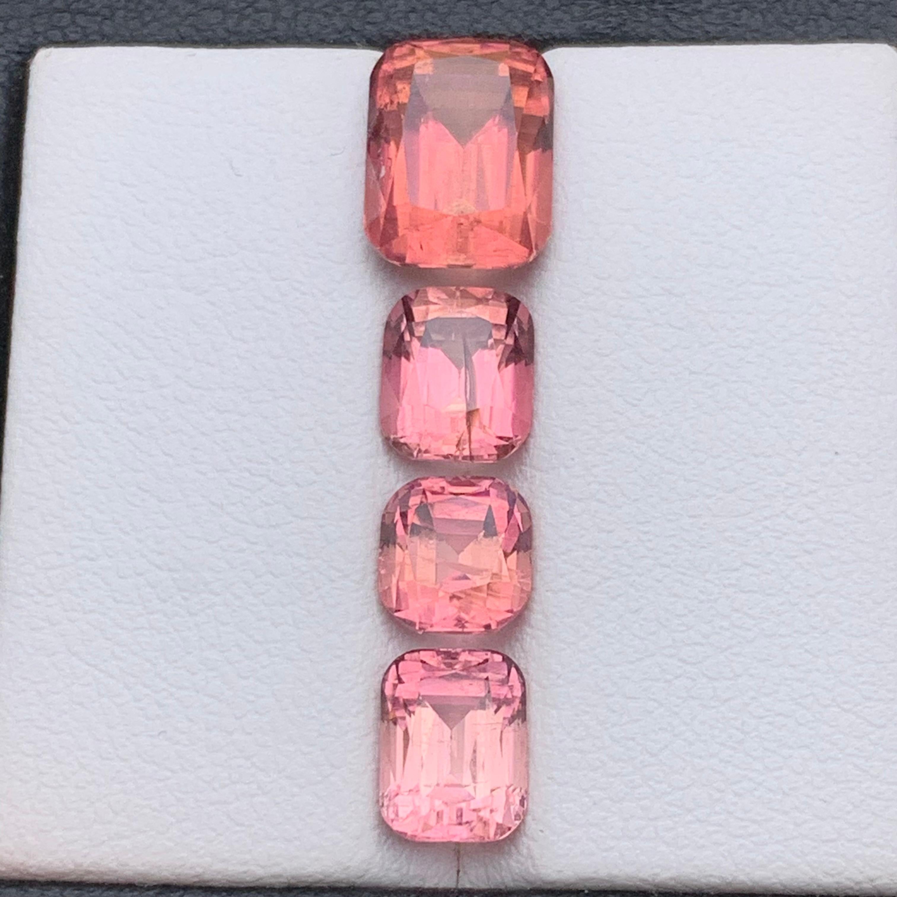 Vibrant Pink Natural Tourmaline Loose Gemstones Lot 8.60 Ct Cushion Cut-Jewelry For Sale 1