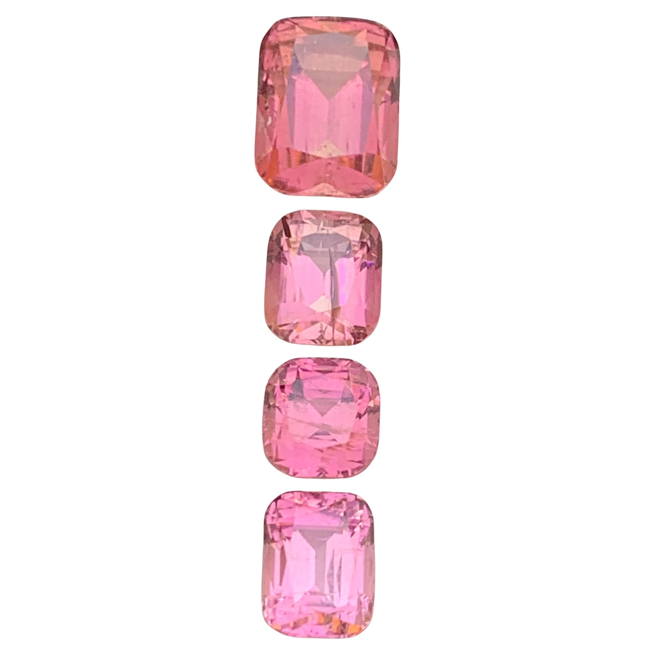 Gemas sueltas de turmalina natural rosa vibrante Lote 8.60 ct talla cojín-Joyería