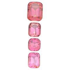 Lot de tourmalines naturelles rose vif taille coussin de 8.60 carats