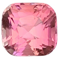 Vibrant Pink Natural Tourmaline Ring Loose Gemstone 3.40 Ct Cushion Cut-Jewelry