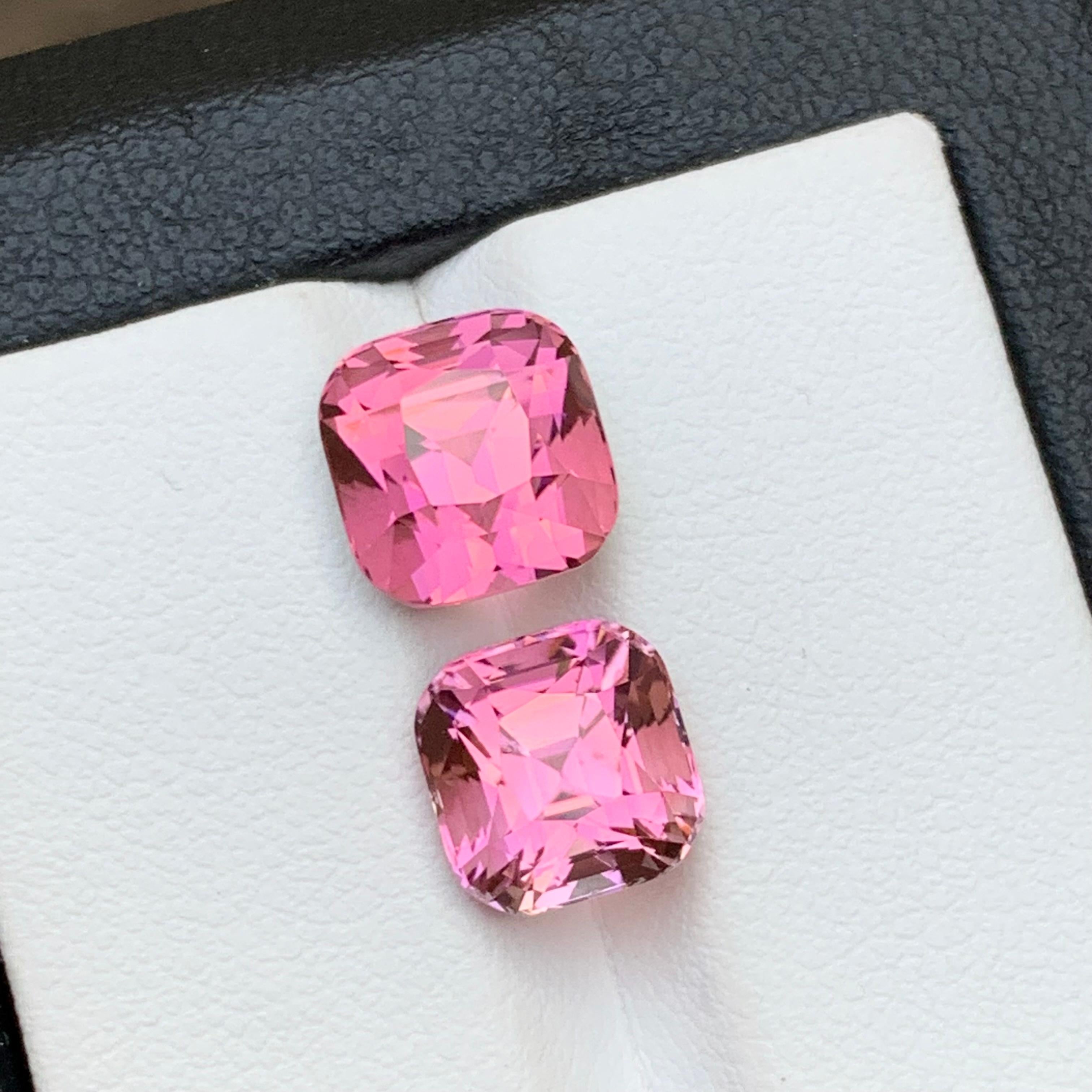 Vibrant Pink Natural Tourmaline Ring Pendant Loose Gemstones 7.95 Ct Cushion Cut For Sale 5