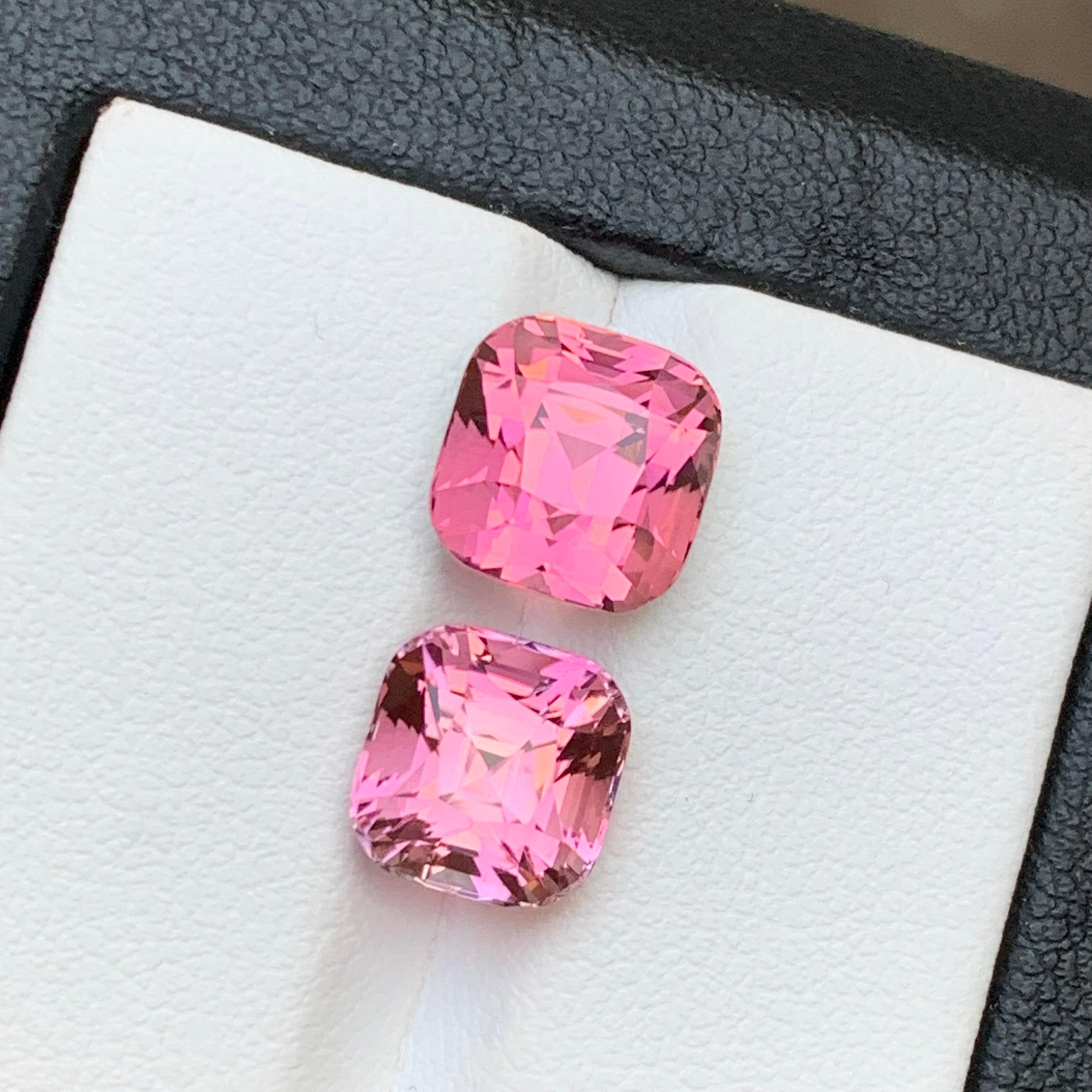 Vibrant Pink Natural Tourmaline Ring Pendant Loose Gemstones 7.95 Ct Cushion Cut For Sale 6